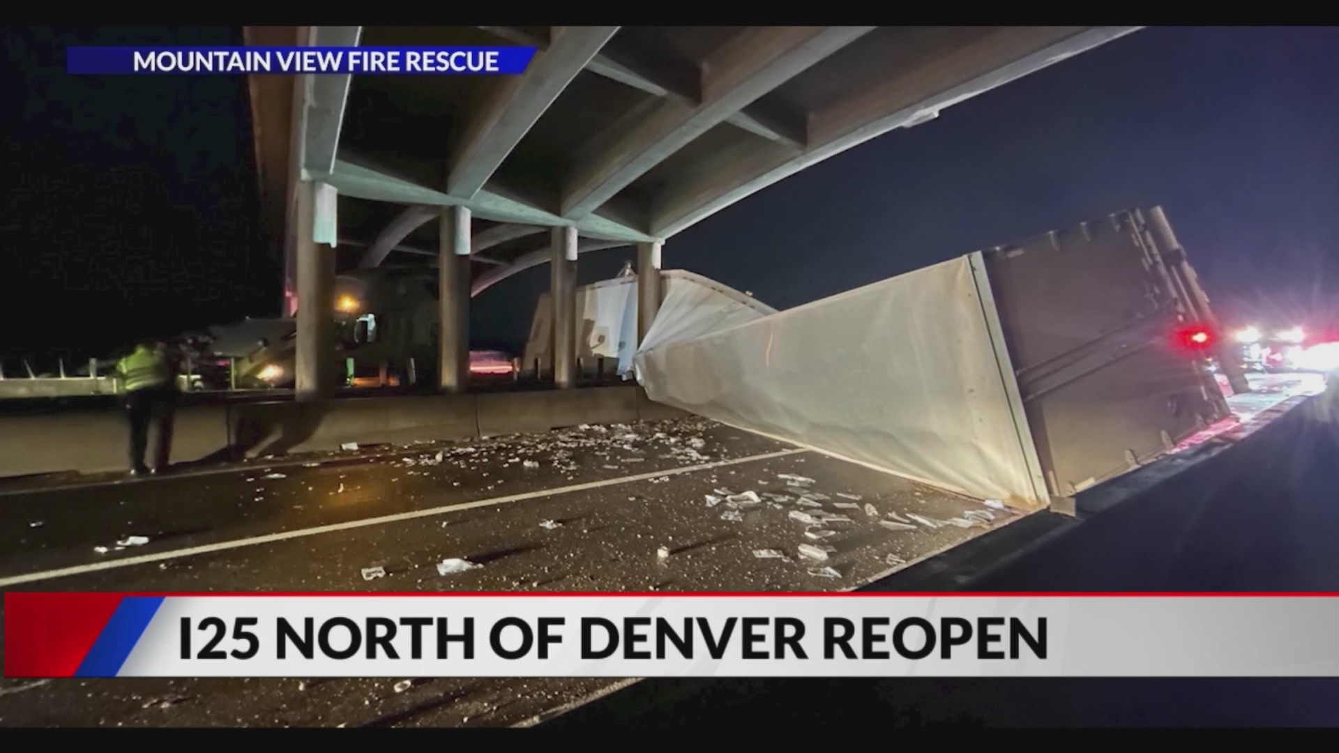 I-25 reopened in Mead after tractor trailer crash – FOX31 Denver