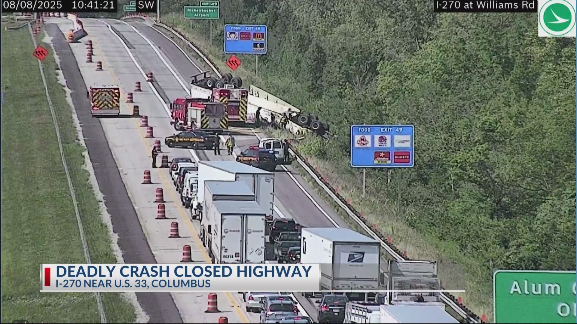 1 dead in crash involving semi, van on I-270 – NBC4 WCMH-TV