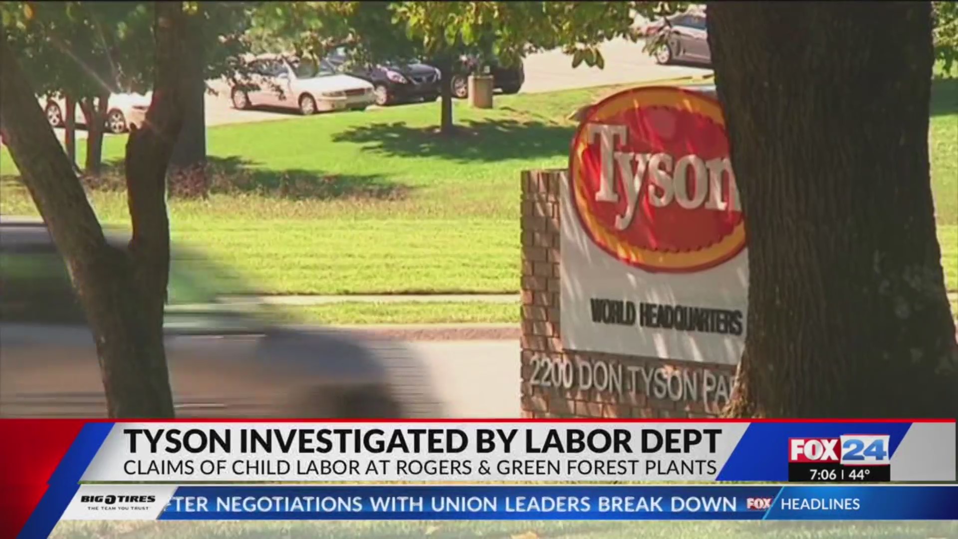 US Department of Labor searches Northwest Arkansas Tyson Foods plants