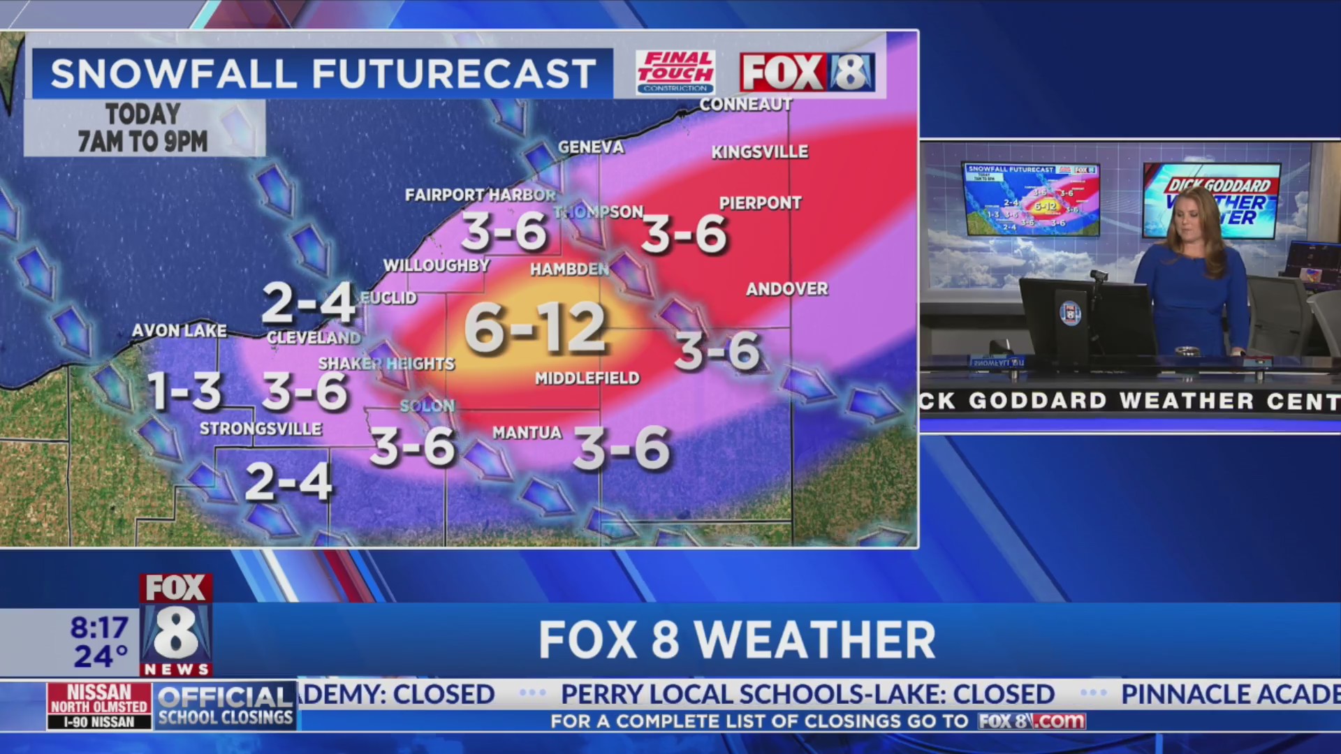 Hours of lake effect snow on the way – Fox 8 Cleveland WJW