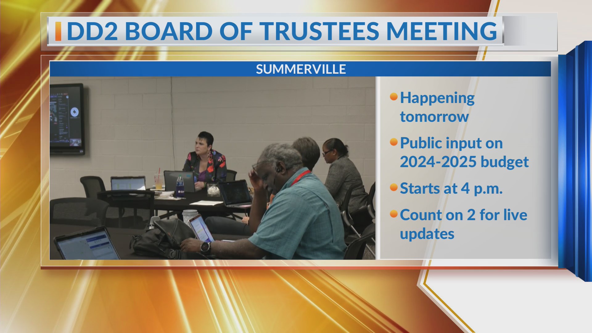 DD2 Board of Trustees seeking public input on 2024-25 budget – WCBD News 2