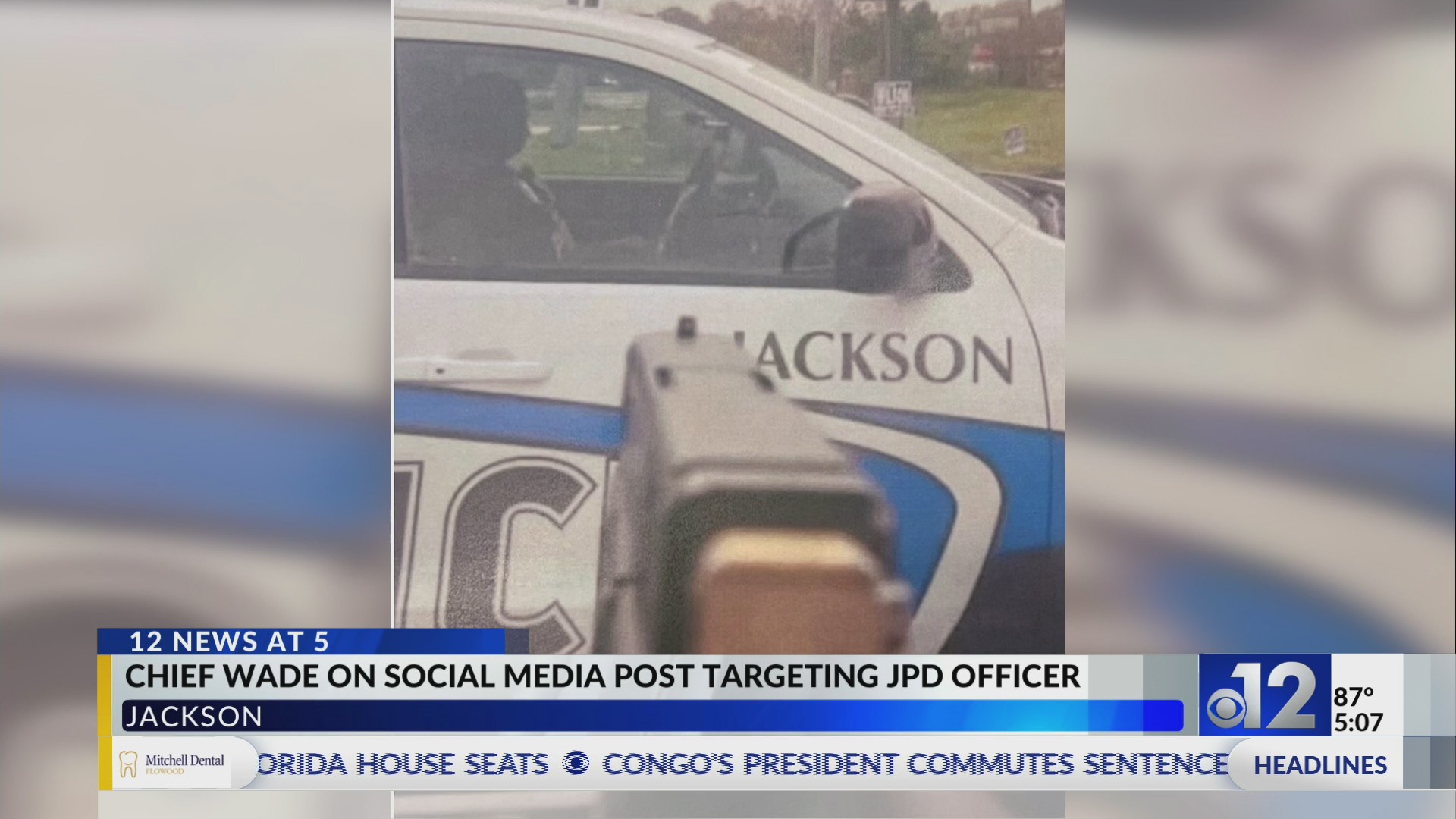 Jackson police seek suspect who pointed gun at officer in patrol car – WJTV