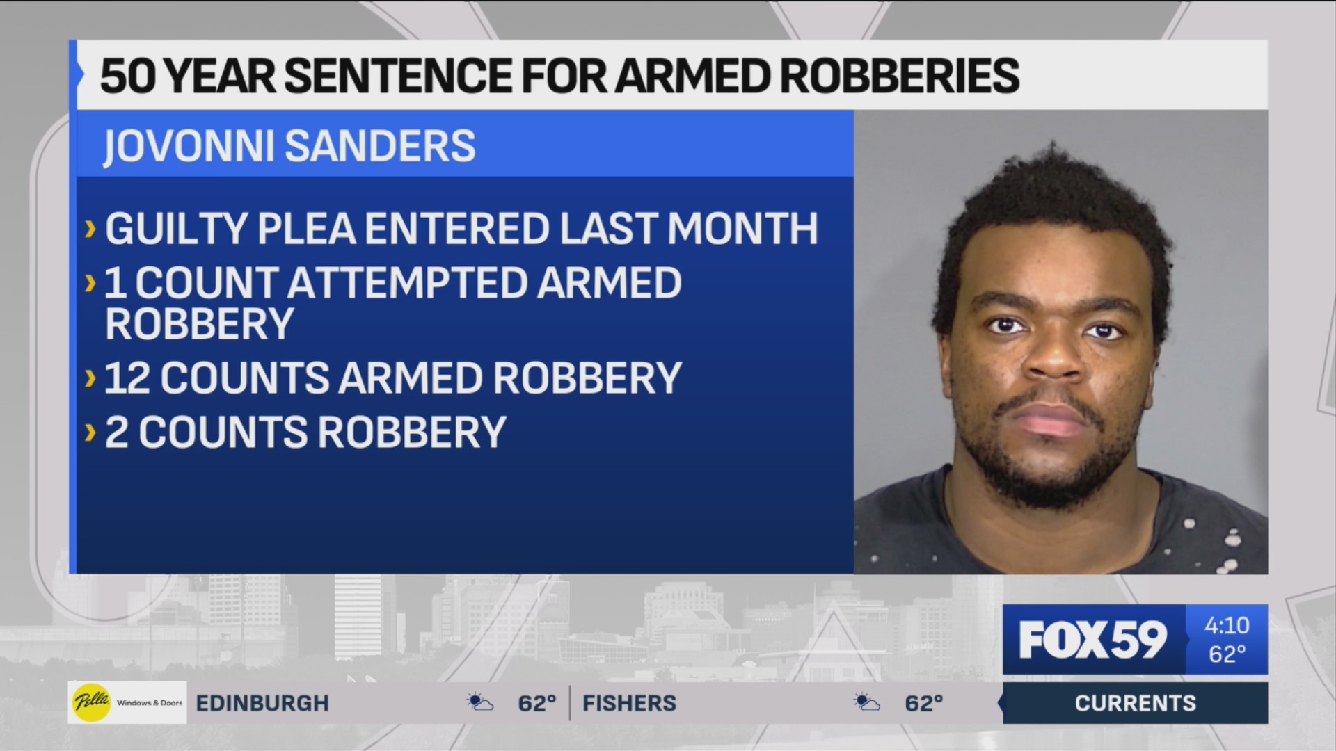 Indianapolis man sentenced to 50 years for 4-month robbery string – Fox 59