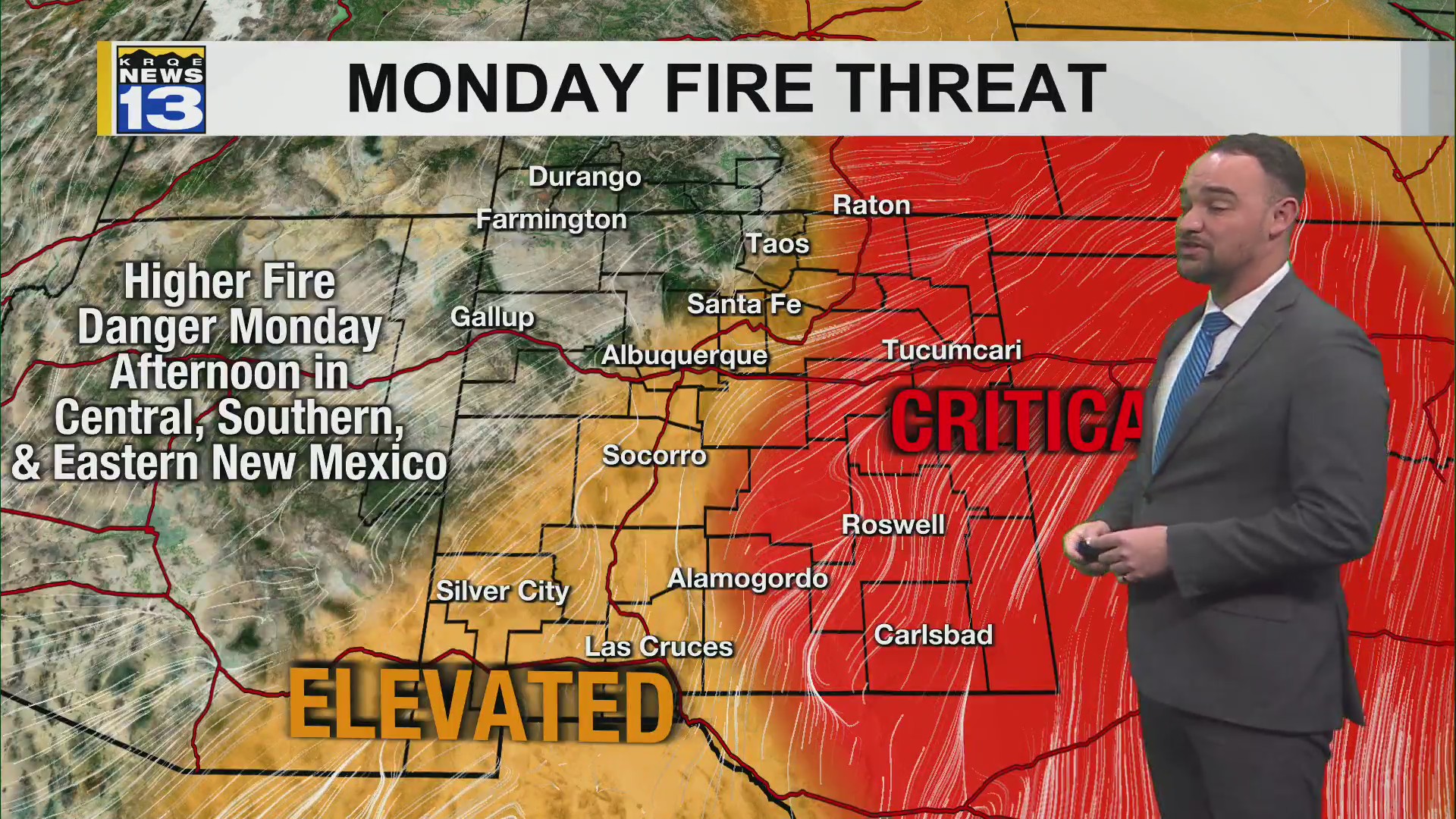 Winds and fire danger increase heading into the week – KRQE NEWS 13 ...