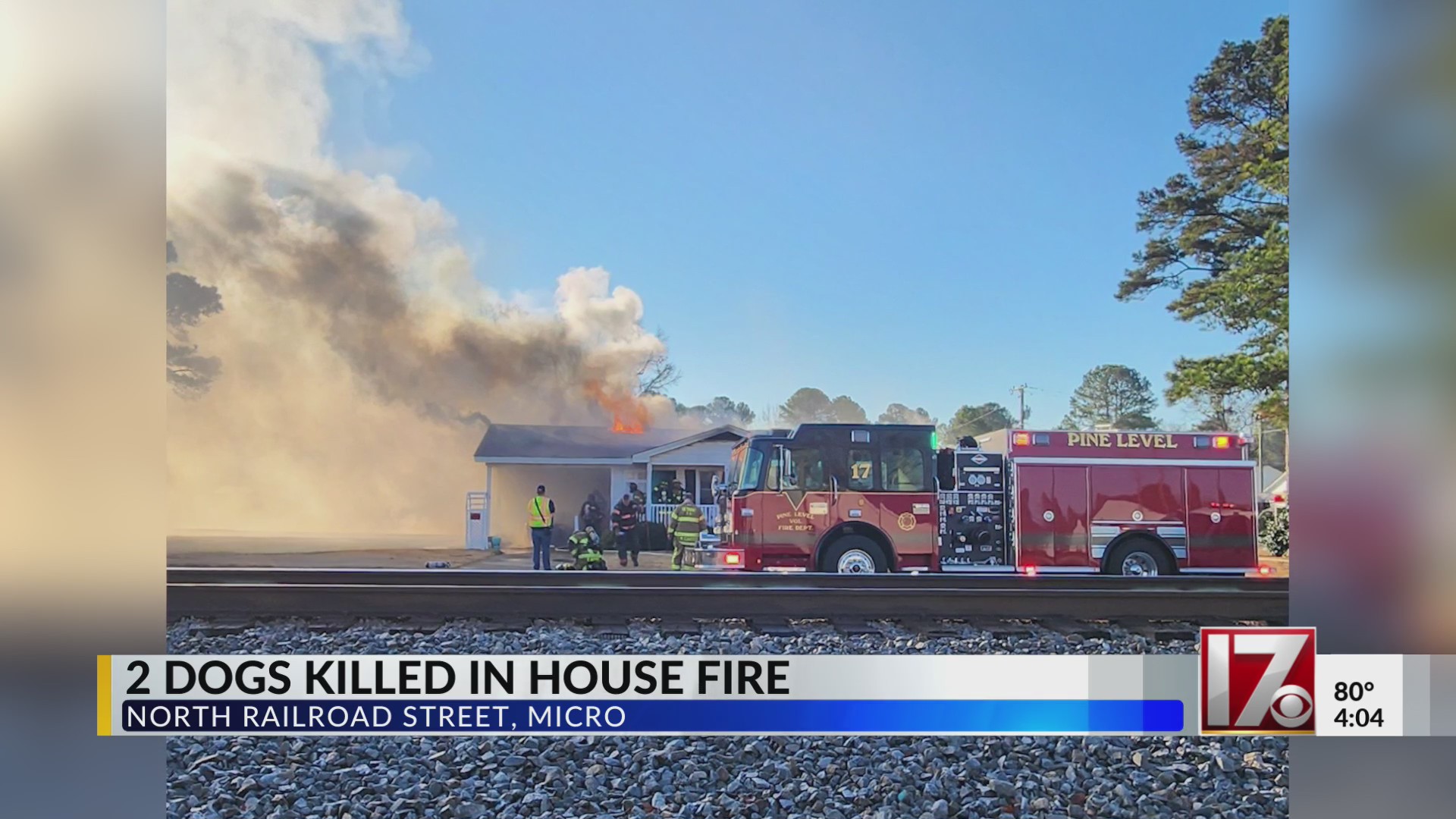 2 dogs killed in house fire in Micro – CBS17.com