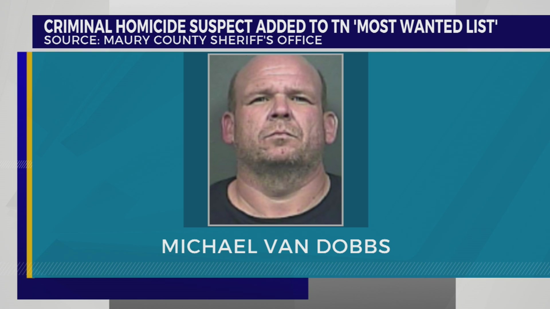 Criminal homicide suspect wanted out of Maury County added to Tennesse ...