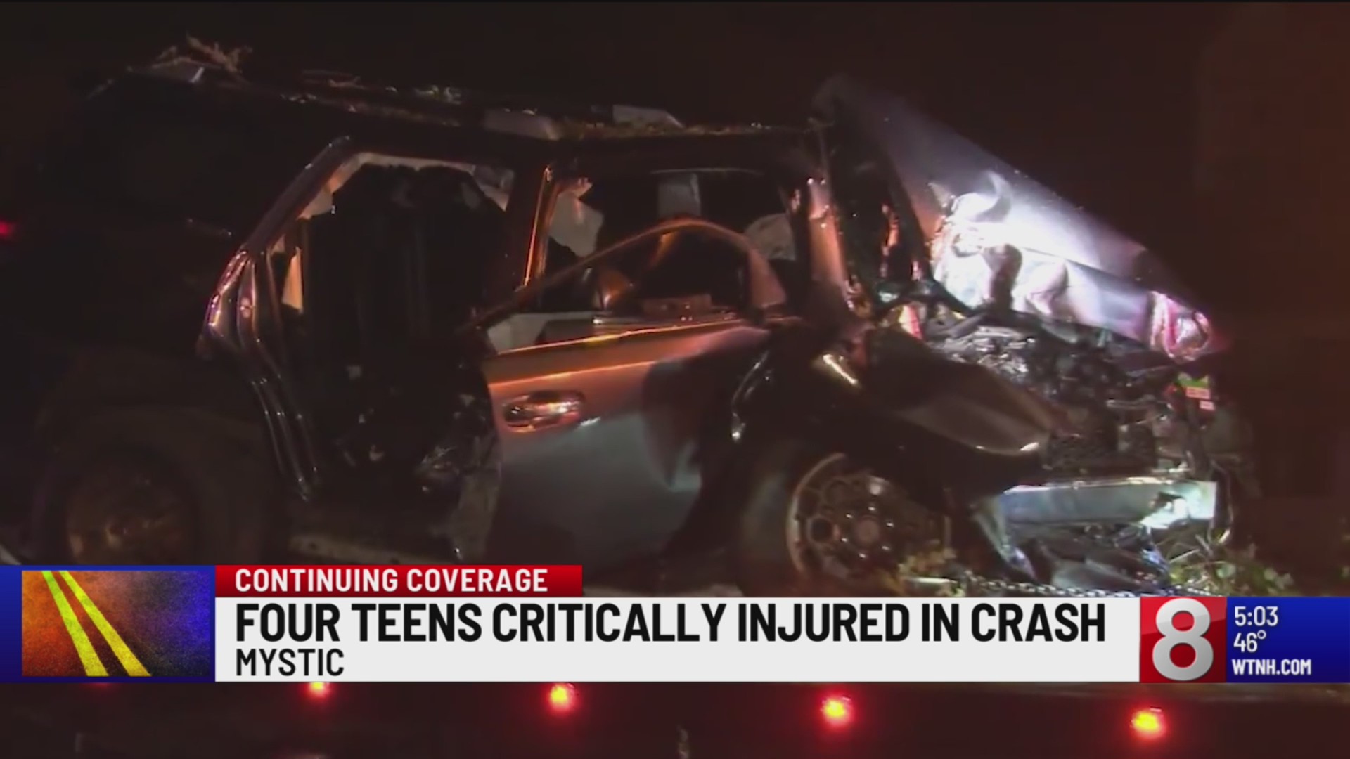 4 teenagers in critical condition after car strikes tree – WTNH.com