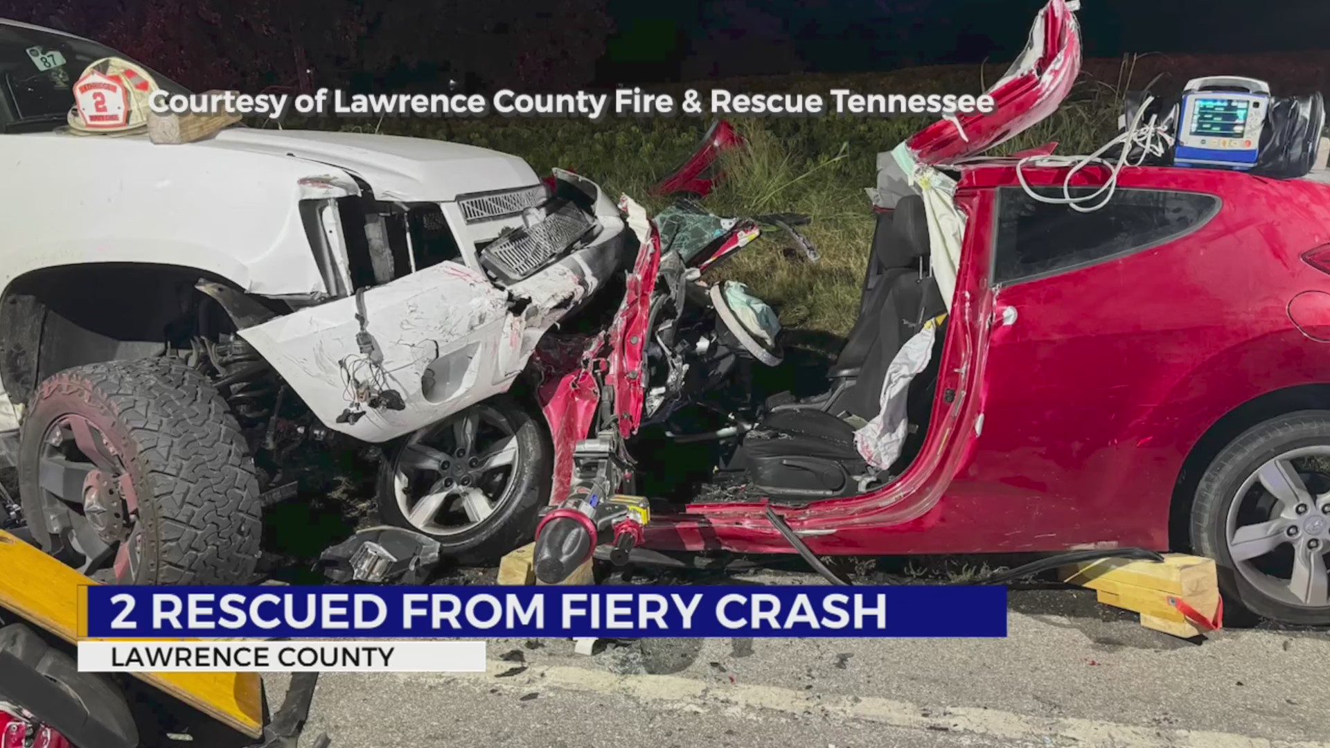 2 critically injured in Lawrence County crash, vehicle fire – WKRN News 2