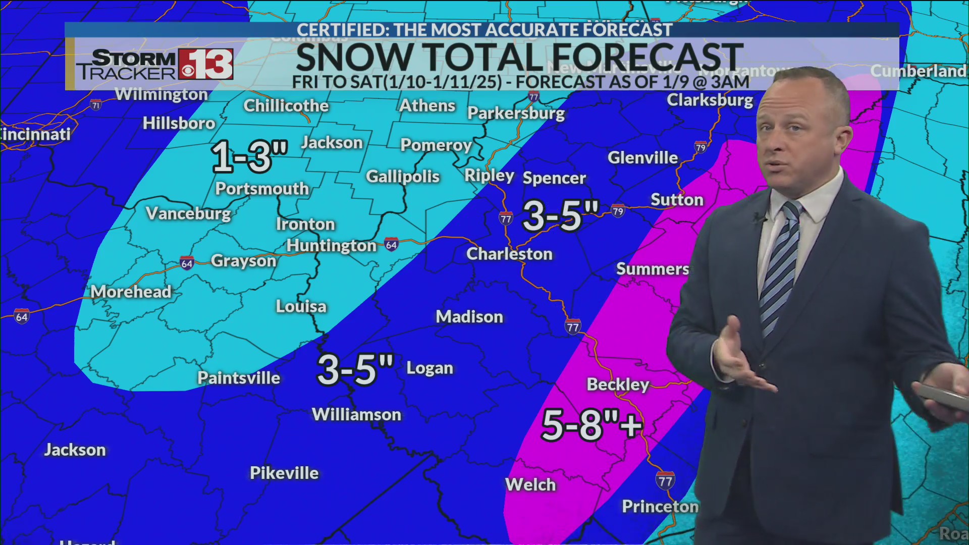 Cold today and accumulating snow Friday! – WOWK 13 News