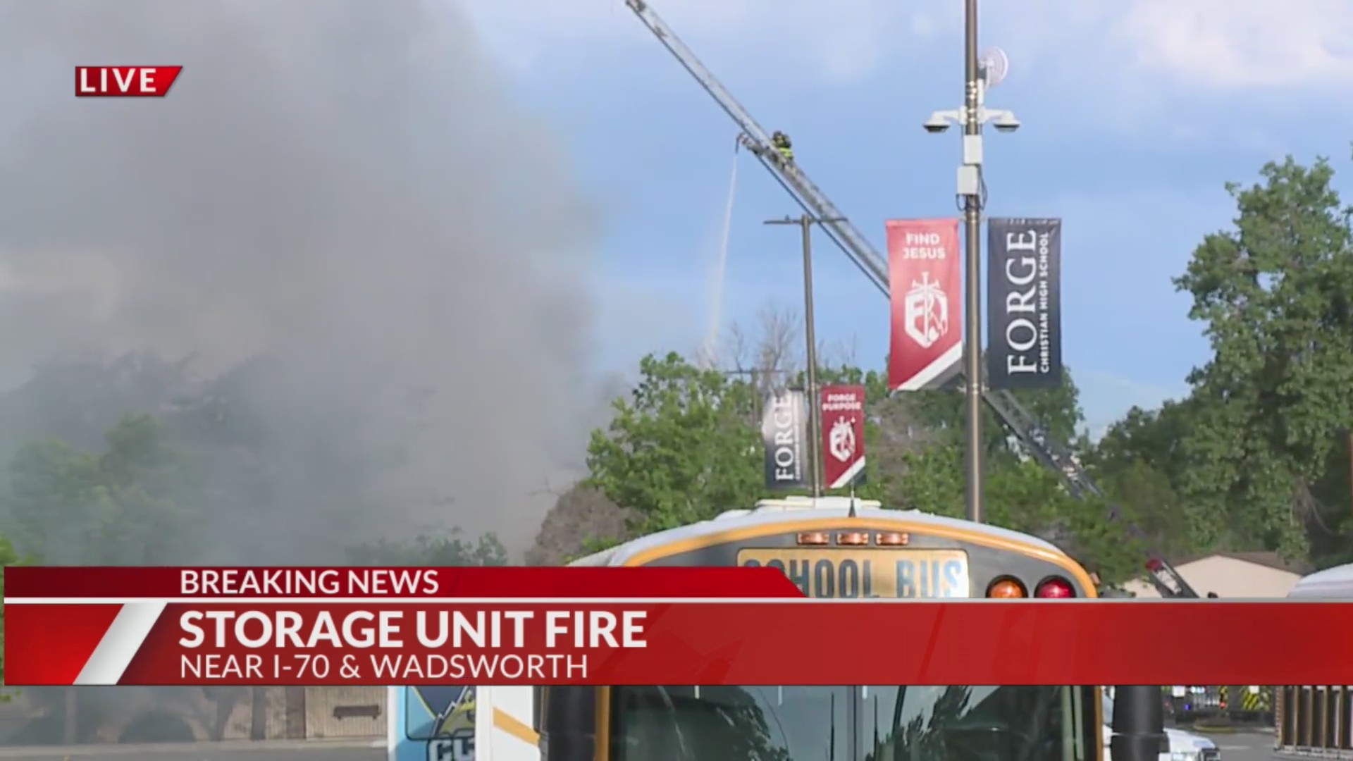 Building fire in Arvada pushing smoke over I-70 - FOX31 Denver