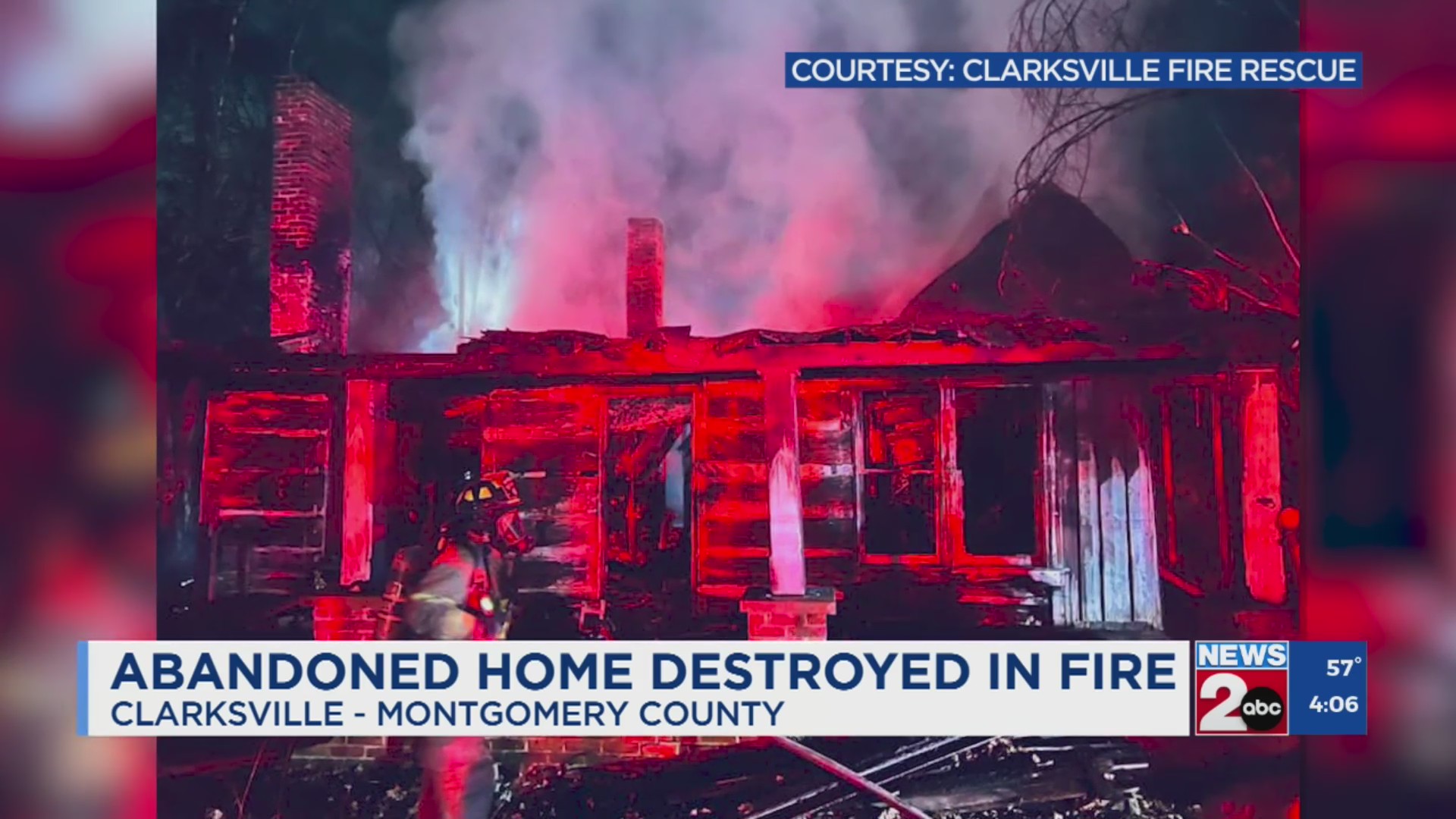 Abandoned home destroyed in Clarksville fire – WKRN News 2
