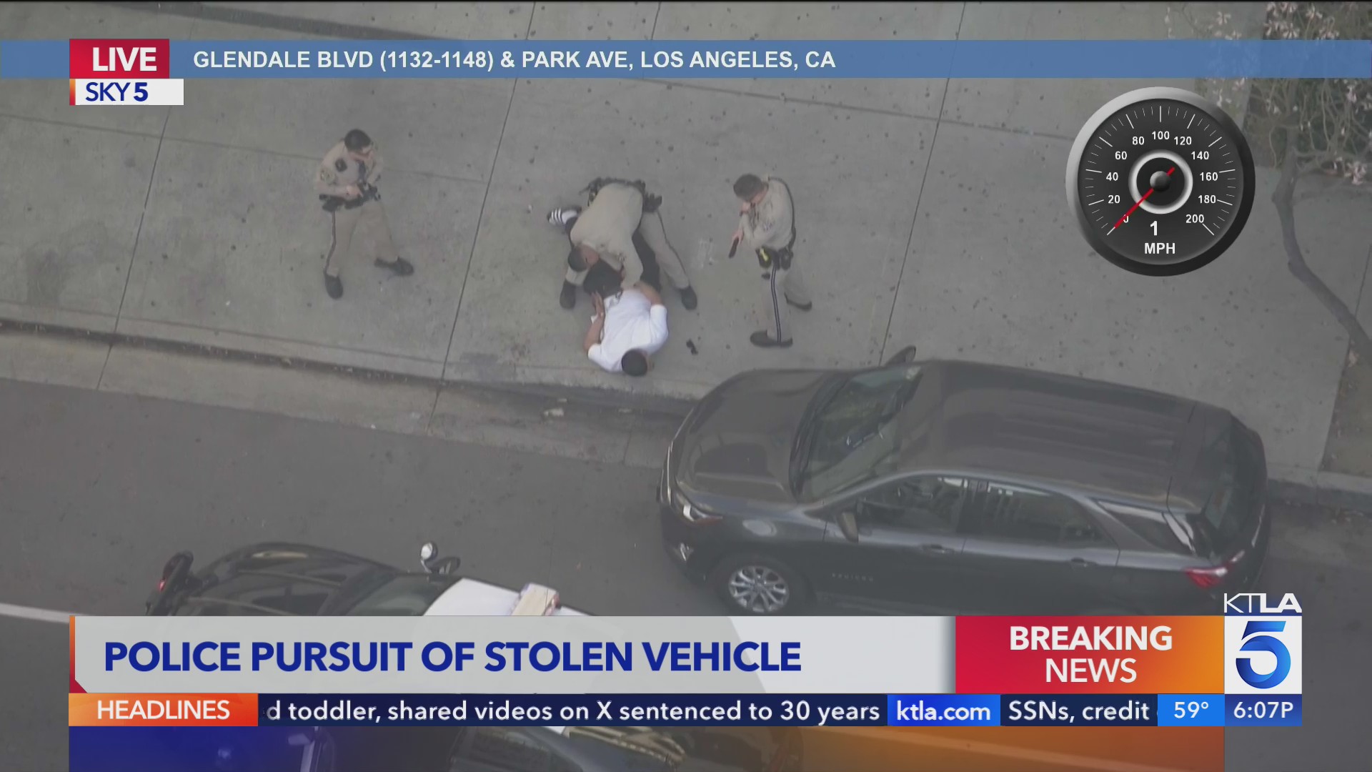 Police detain driver of alleged stolen vehicle after Los Angeles ...
