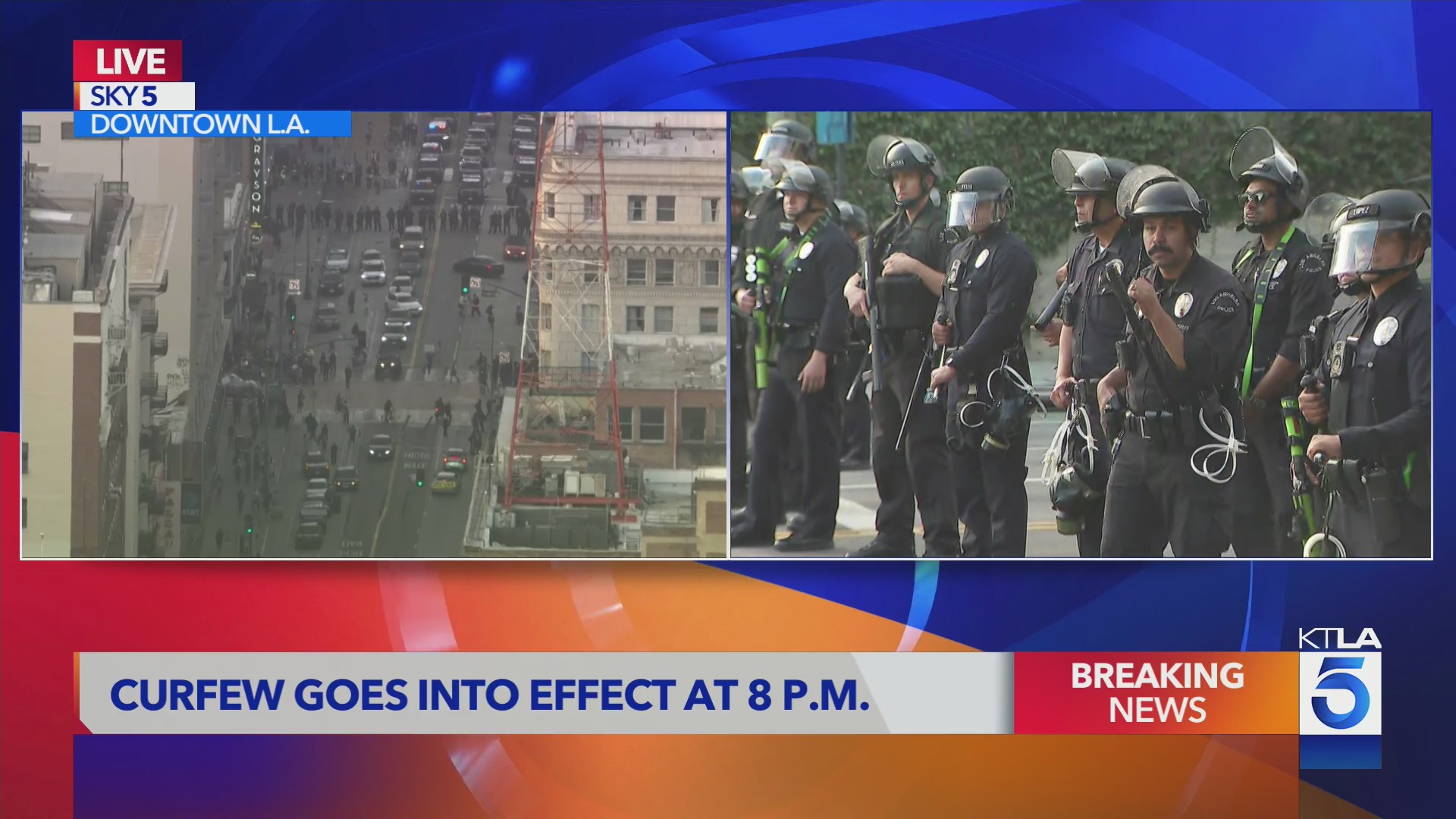 Curfew goes into effect as protesters remain in downtown L.A. – KXAN Austin
