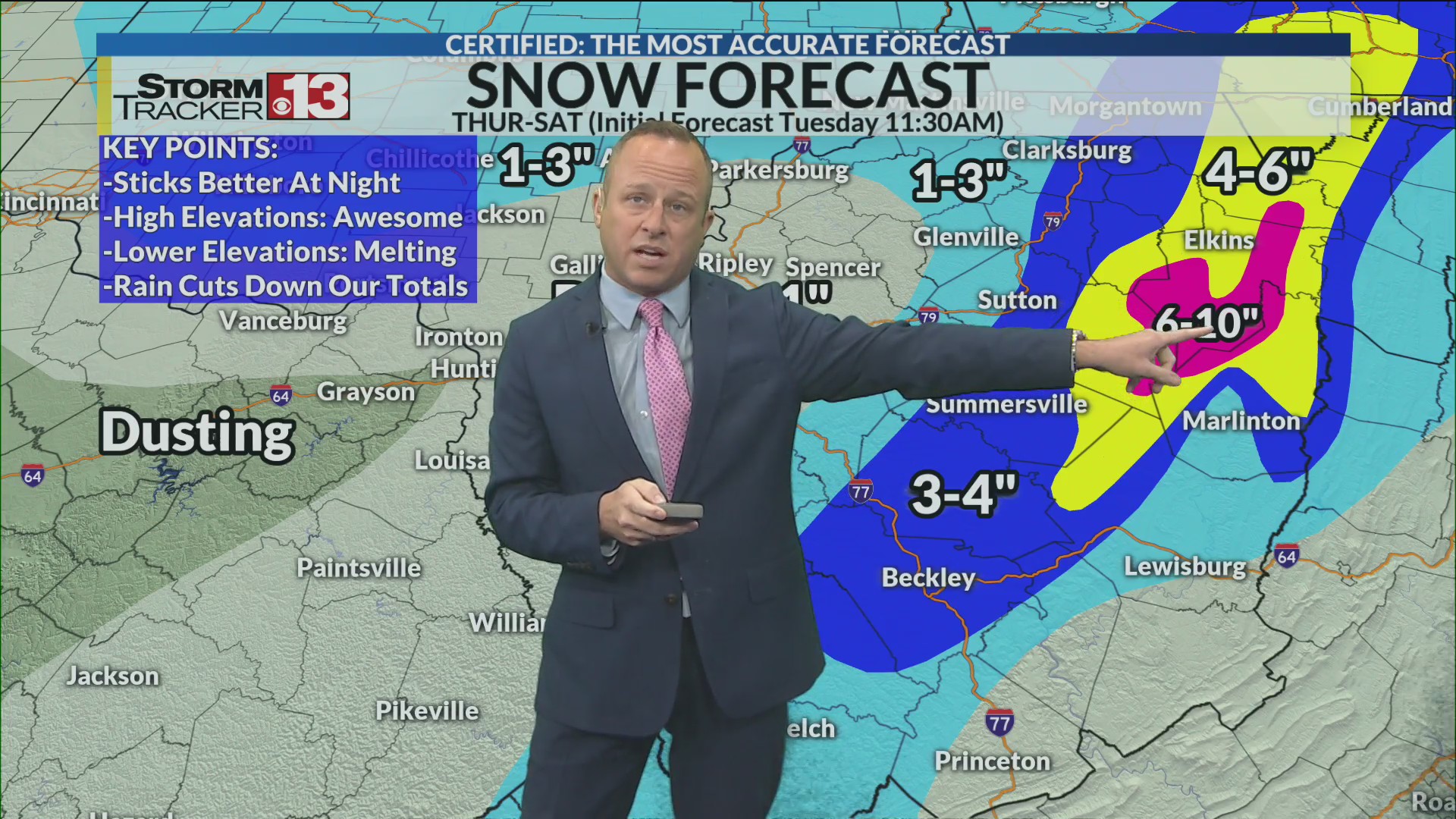 Rain today and snow starts Thursday! – WOWK 13 News