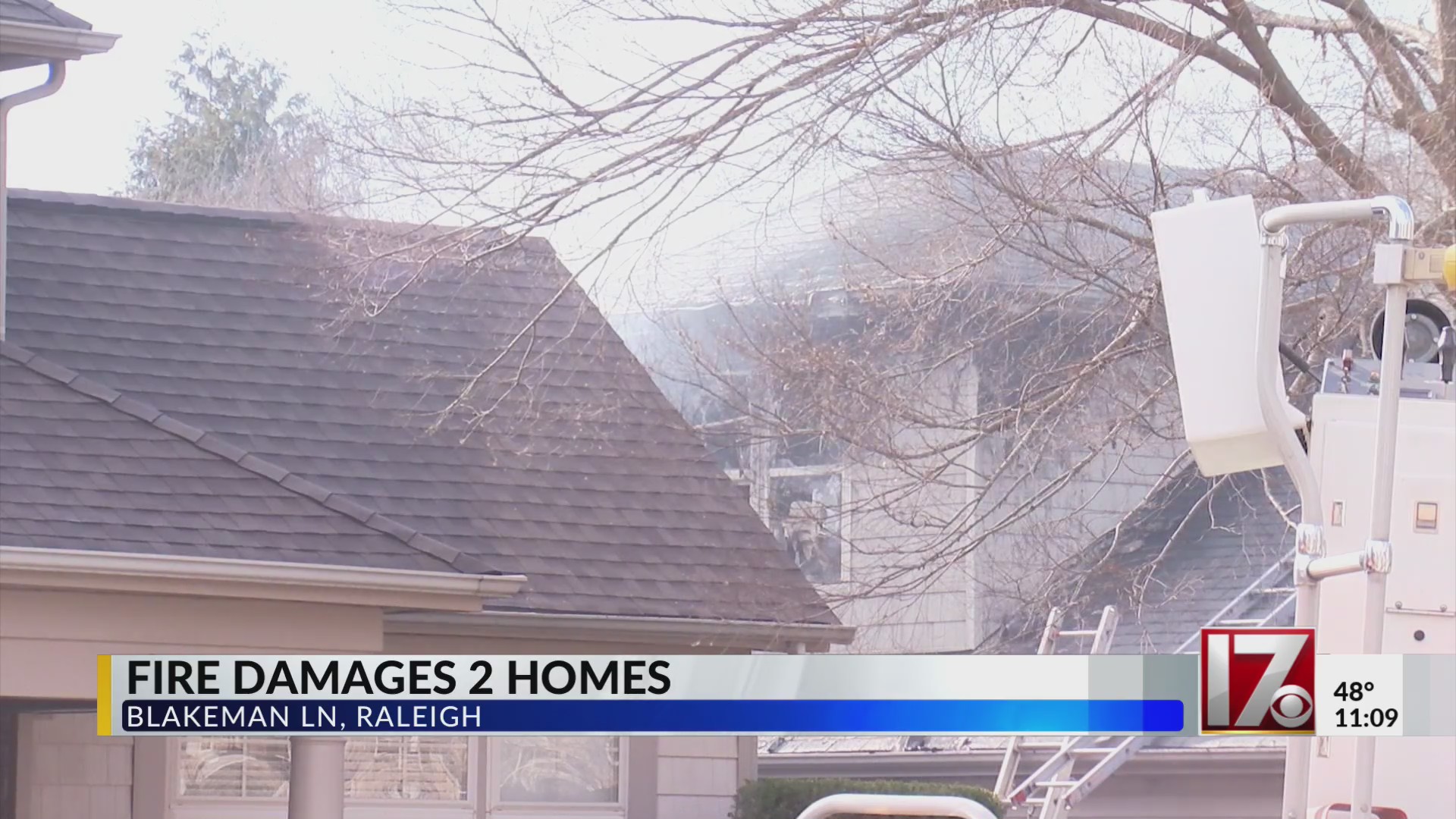 Fire guts home, 2 others damaged in northwest Raleigh – CBS17.com