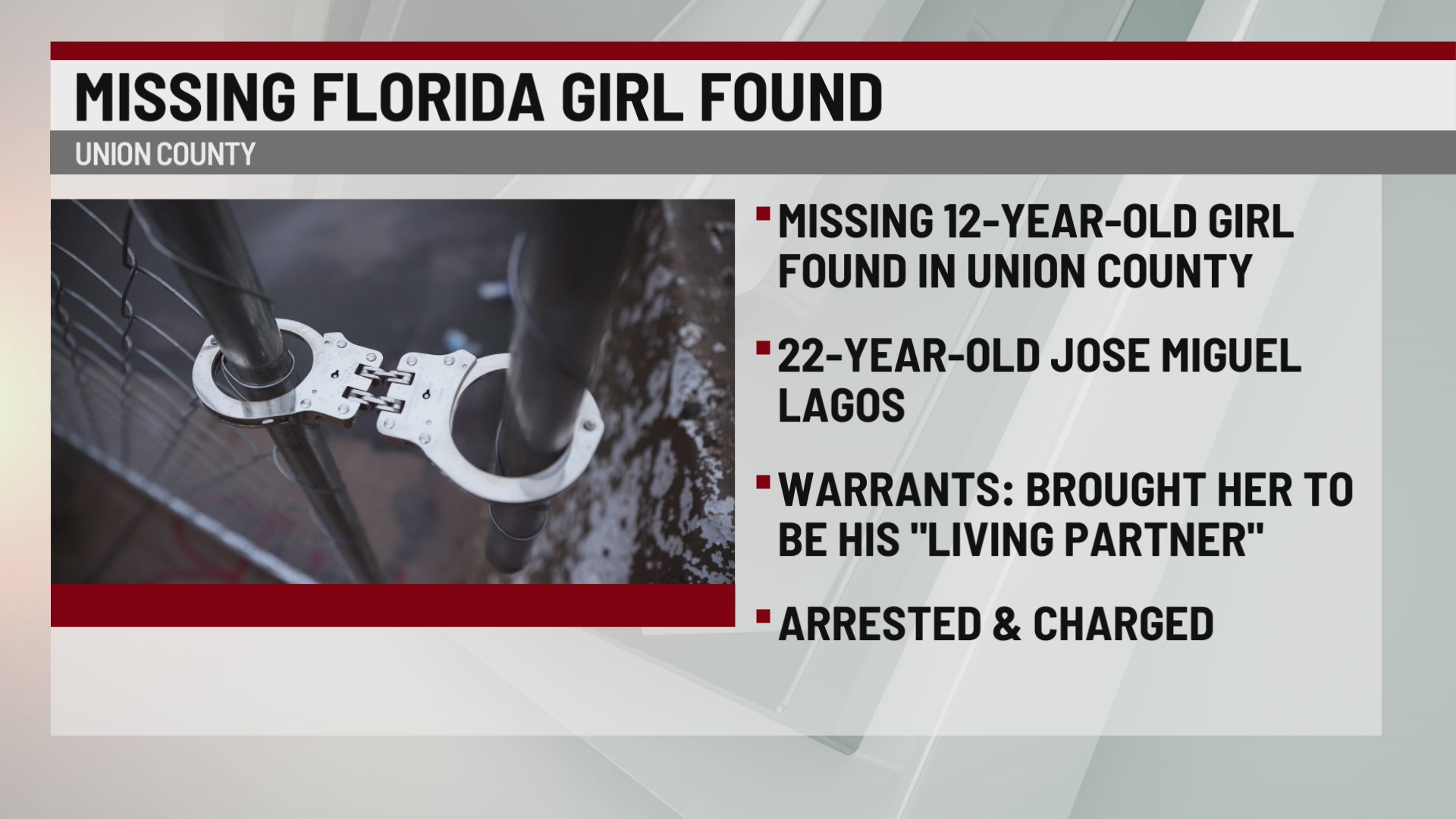 Girl reported missing in Florida found in Union Co. – WSPA 7NEWS