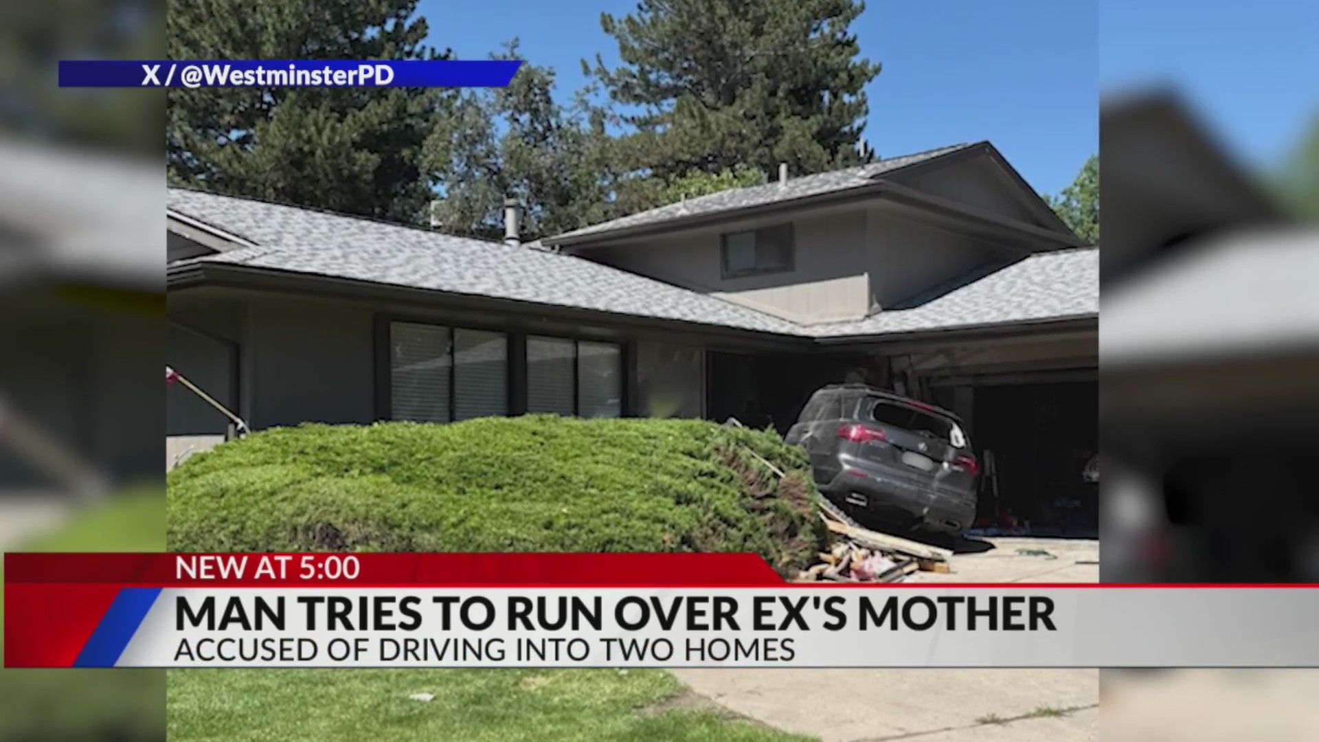 Man tries to run over ex’s mother, crashes into 2 homes – FOX31 Denver