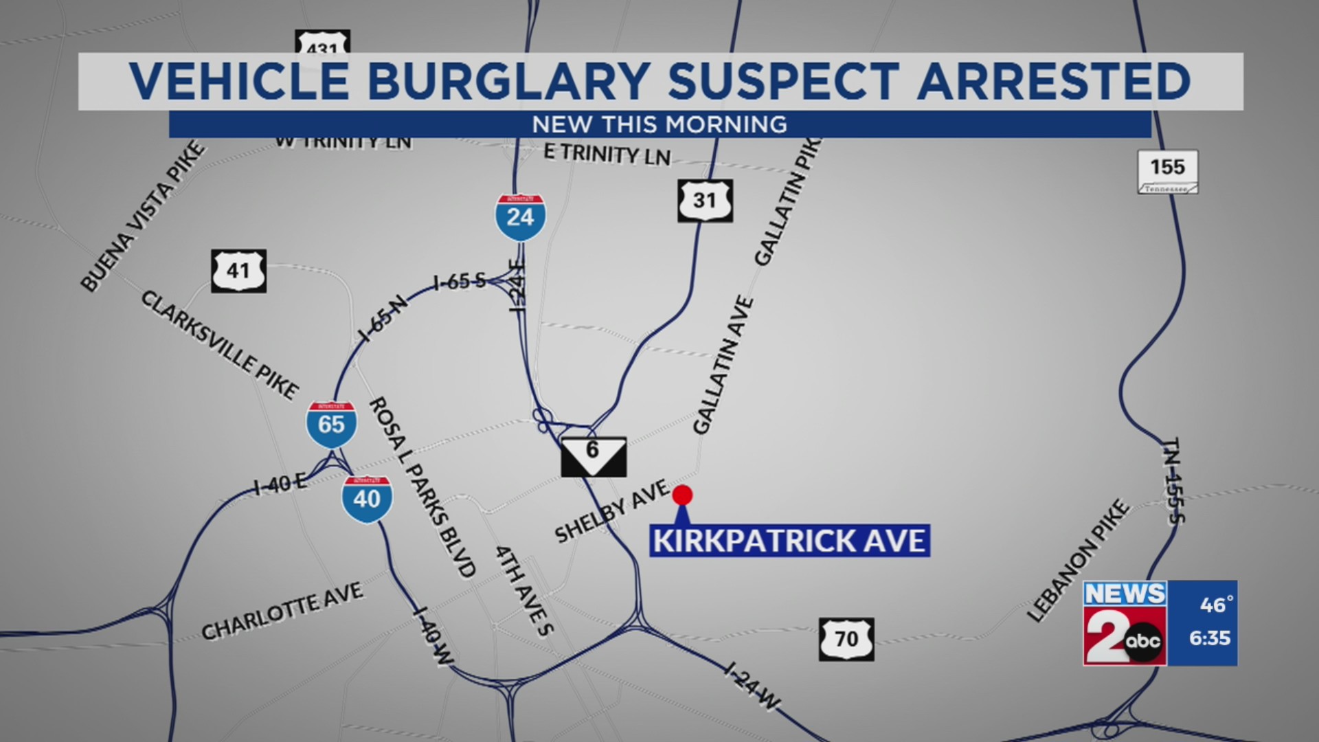 Vehicle burglary suspect arrested in East Nashville – WKRN News 2
