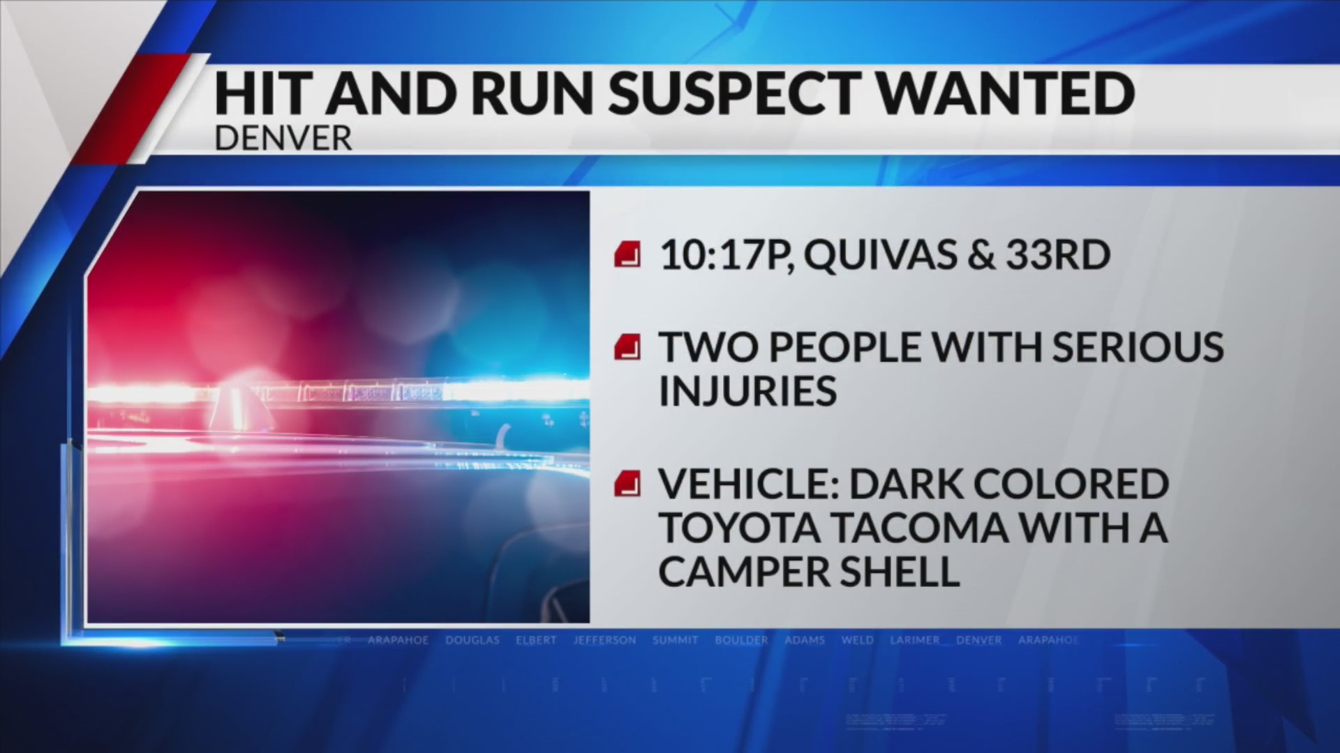 Denver police seek help finding suspect vehicle in hit-and-run that ...