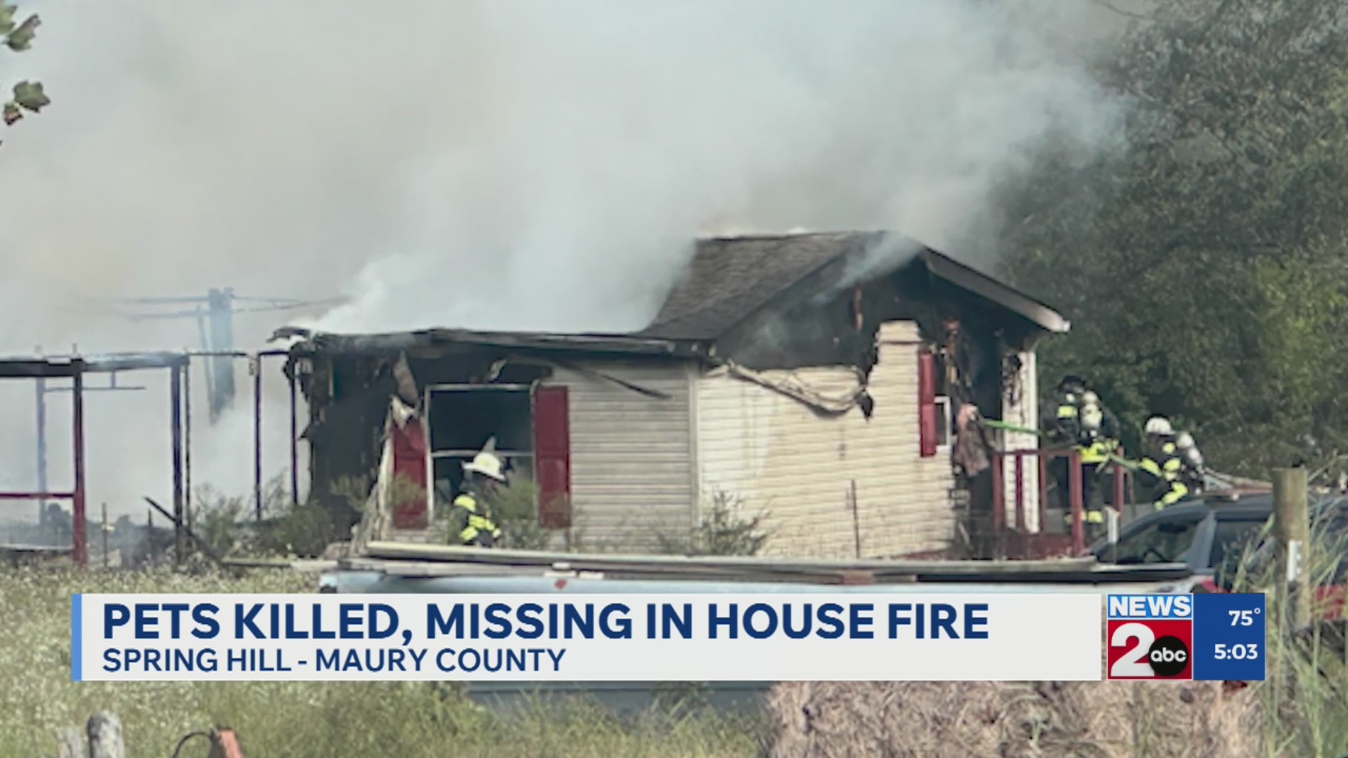 Pets killed, missing in Spring Hill house fire – WKRN News 2