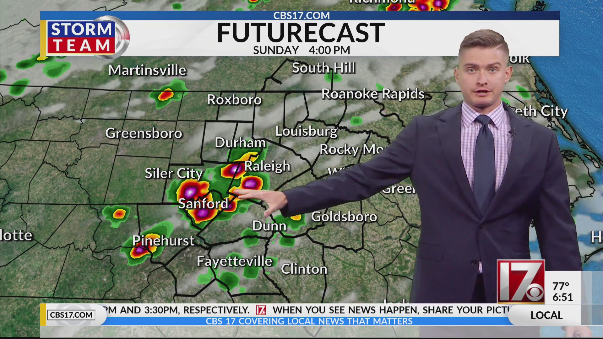 Alert Day Sunday as cold front sparks severe storms – CBS17.com