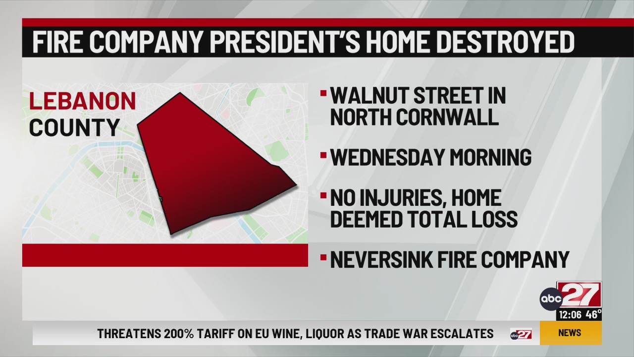 Fire company’s home destroyed in Lebanon County fire – 28/22 News