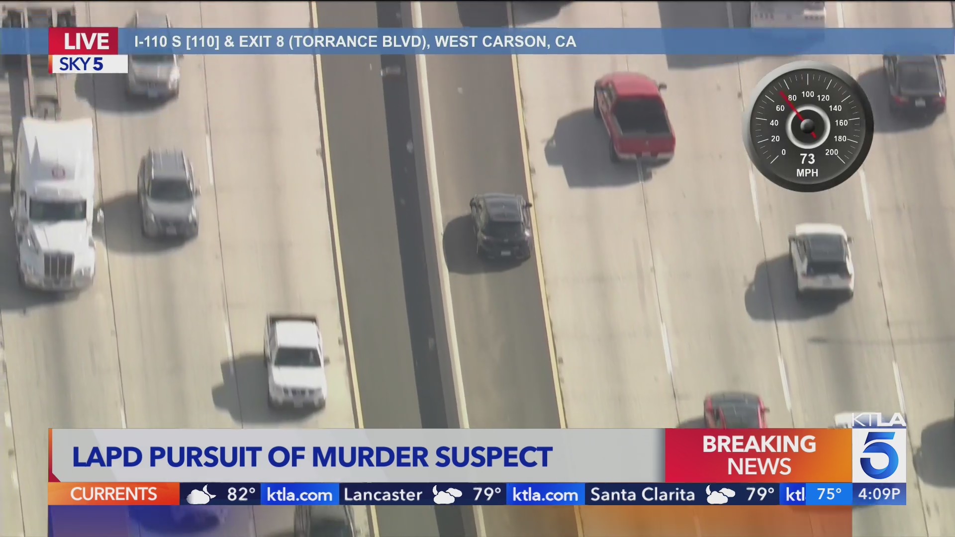 Police chase alleged murderer on 110 Freeway – KTLA