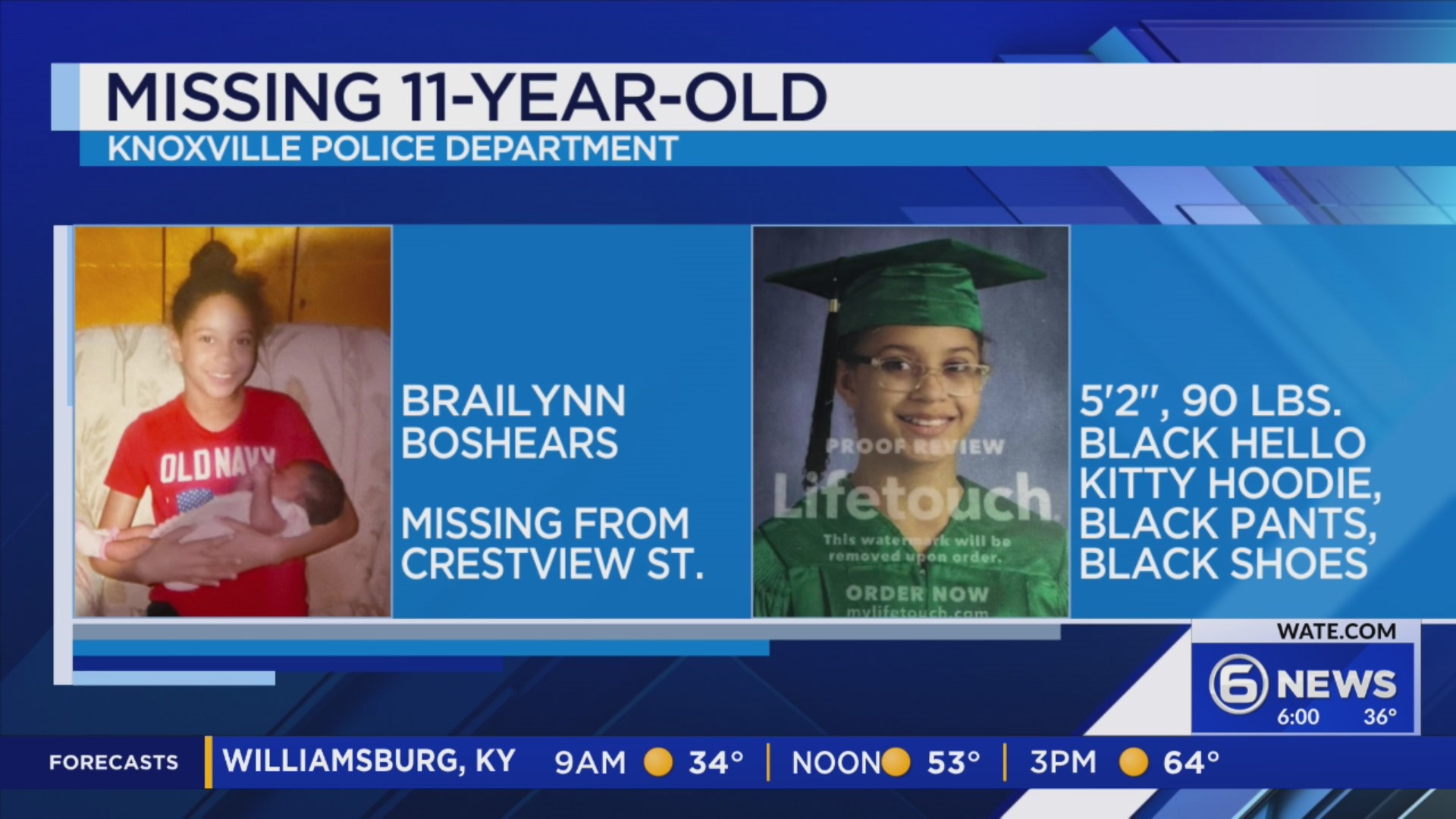 Knoxville police search for missing 11-year-old – WATE 6 On Your Side