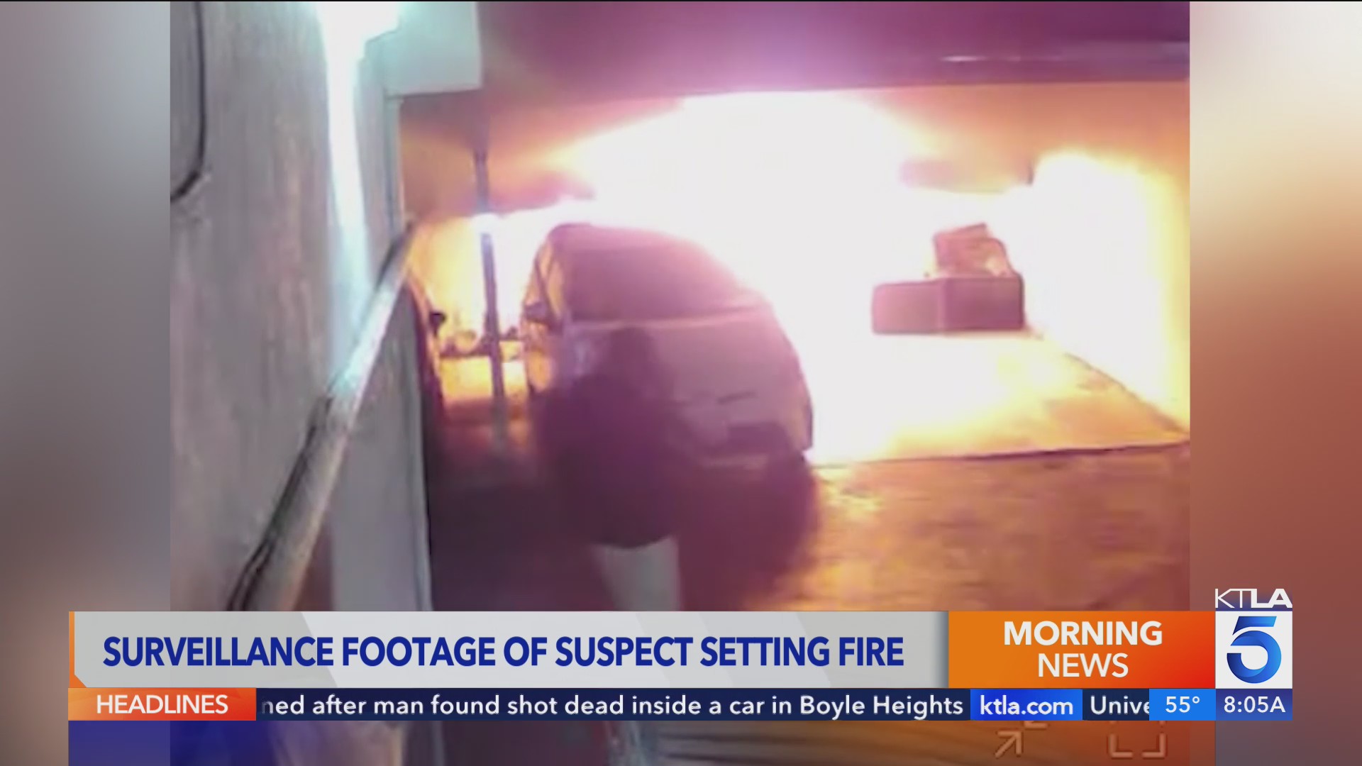 Surveillance video shows arsonist set carport on fire – KTLA