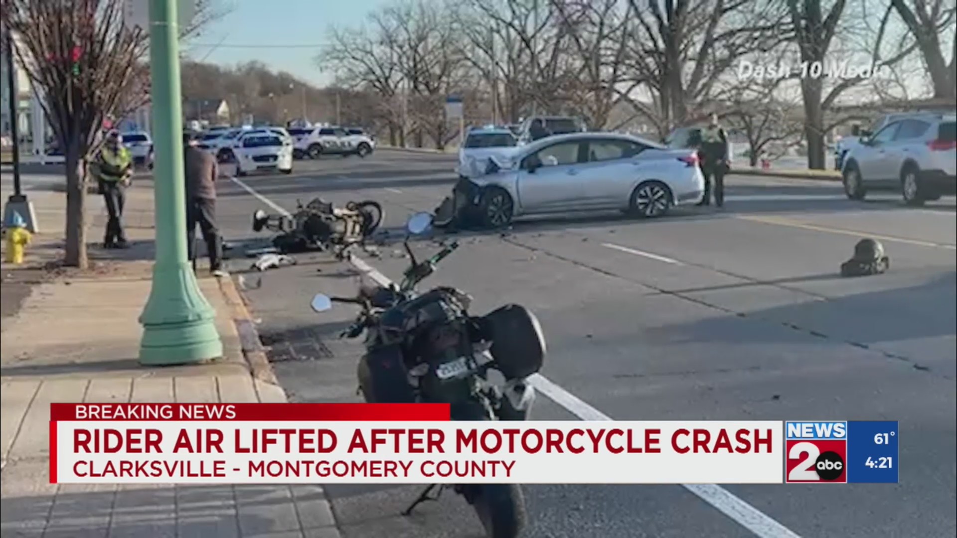 Rider flown to hospital after Clarksville motorcycle crash – WKRN News 2