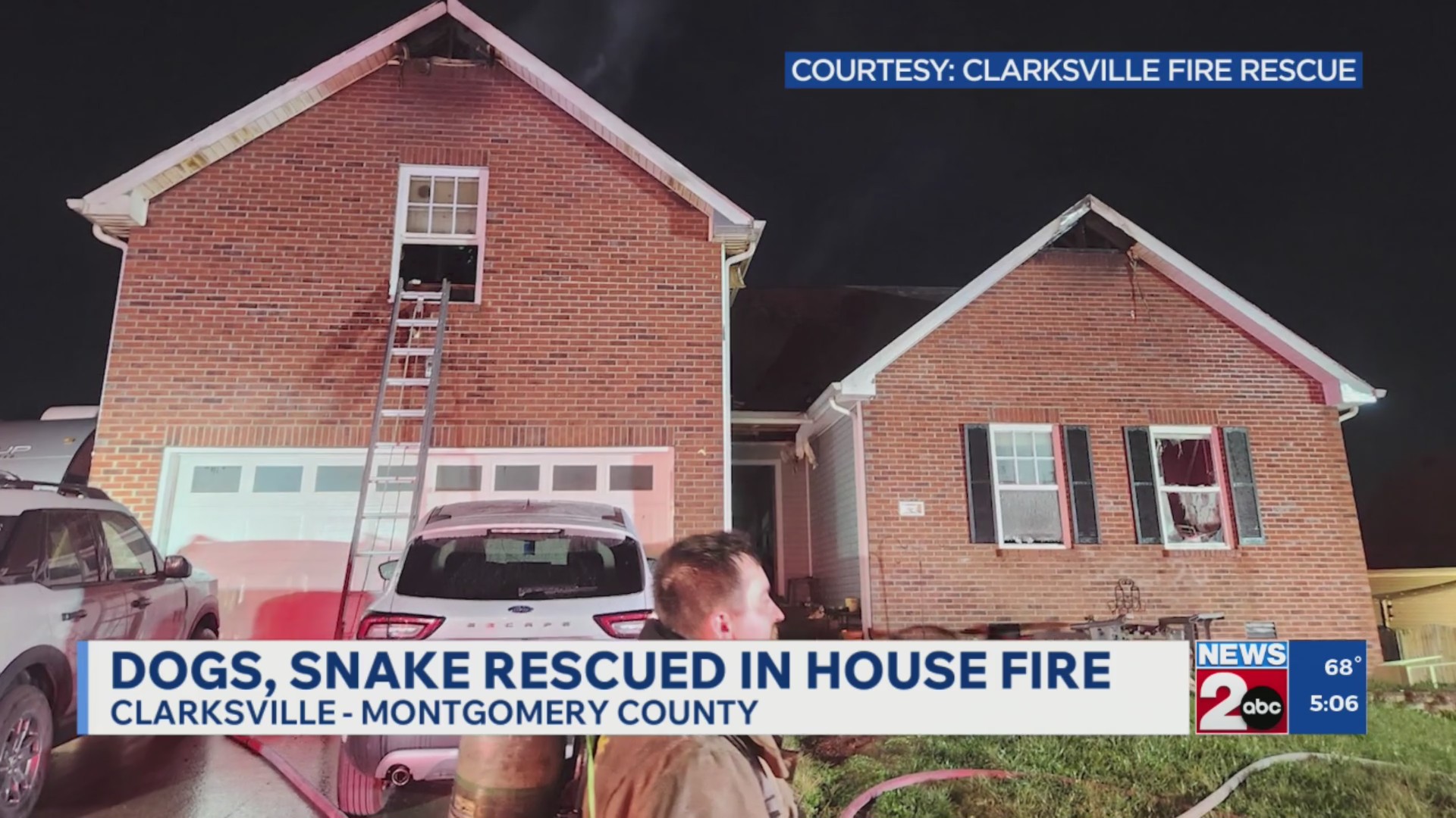 Dogs, snake rescued from Clarksville house fire – WKRN News 2