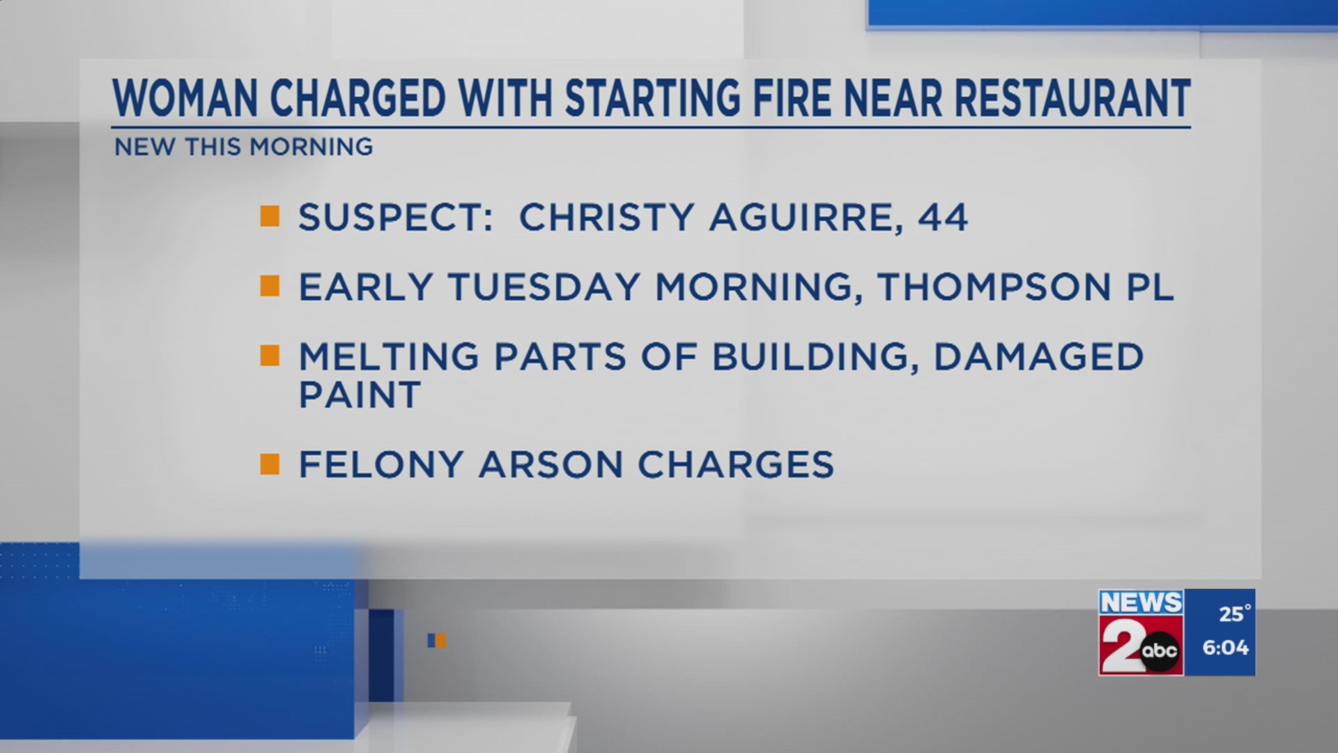 Woman charged with starting fire near restaurant – WKRN News 2