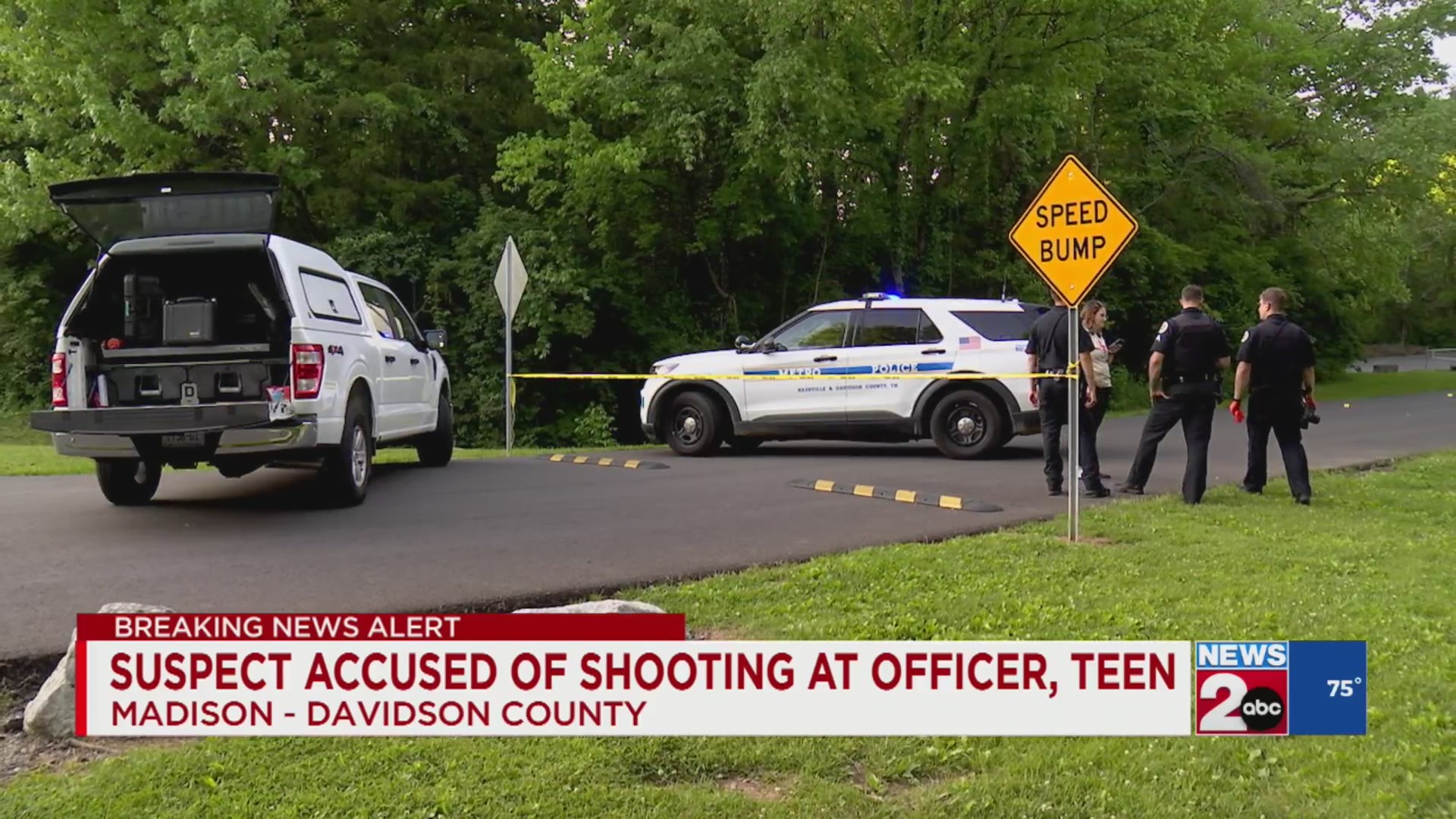Suspect accused of shooting at officer, teen in Madison park – WKRN News 2