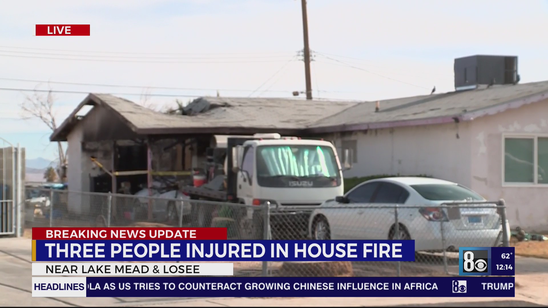 North Las Vegas house fire injures three with burns, smoke – KLAS