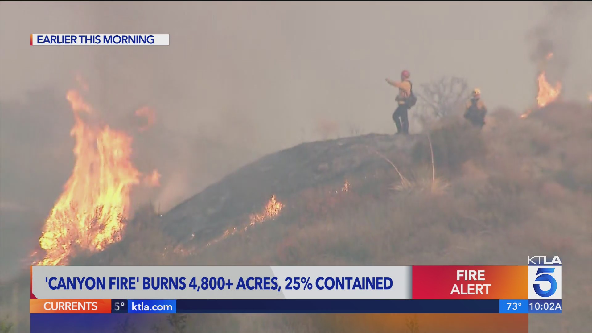 Canyon Fire burns 4,800 acres at 25% contained – KTLA