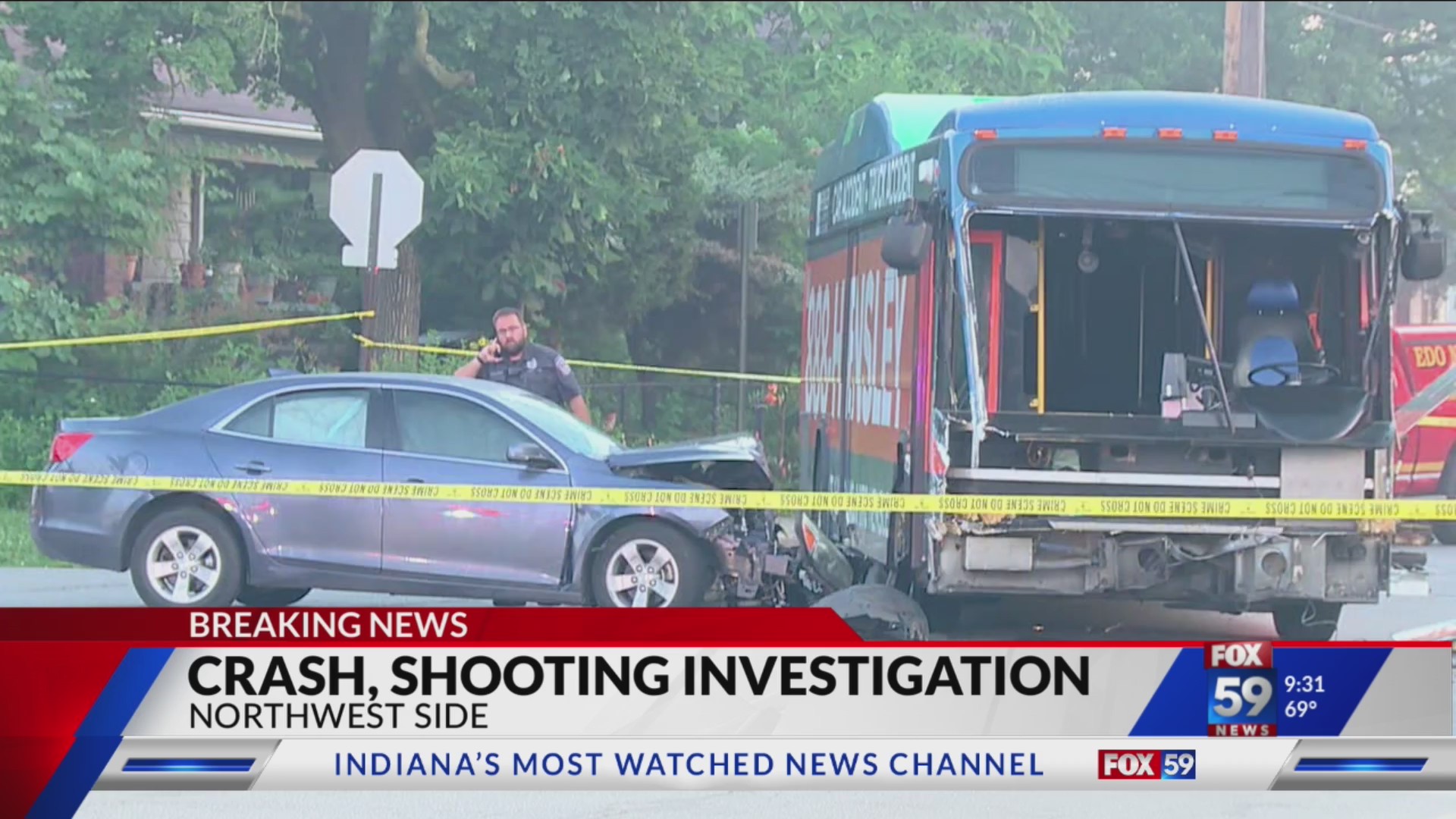 Multiple people injured in crash, shooting on near northwest side – Fox 59