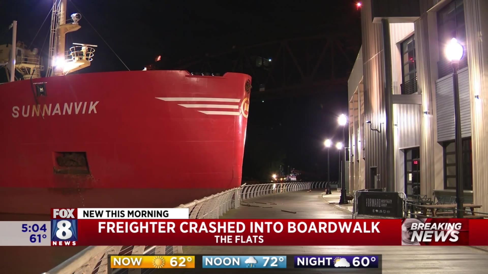 Freighter crashes in flats – Fox 8 Cleveland WJW