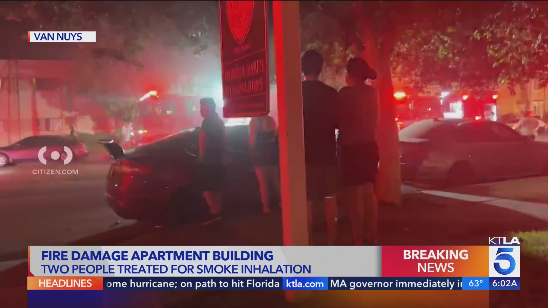 2 hospitalized, including child, after fire rips through Van Nuys ...