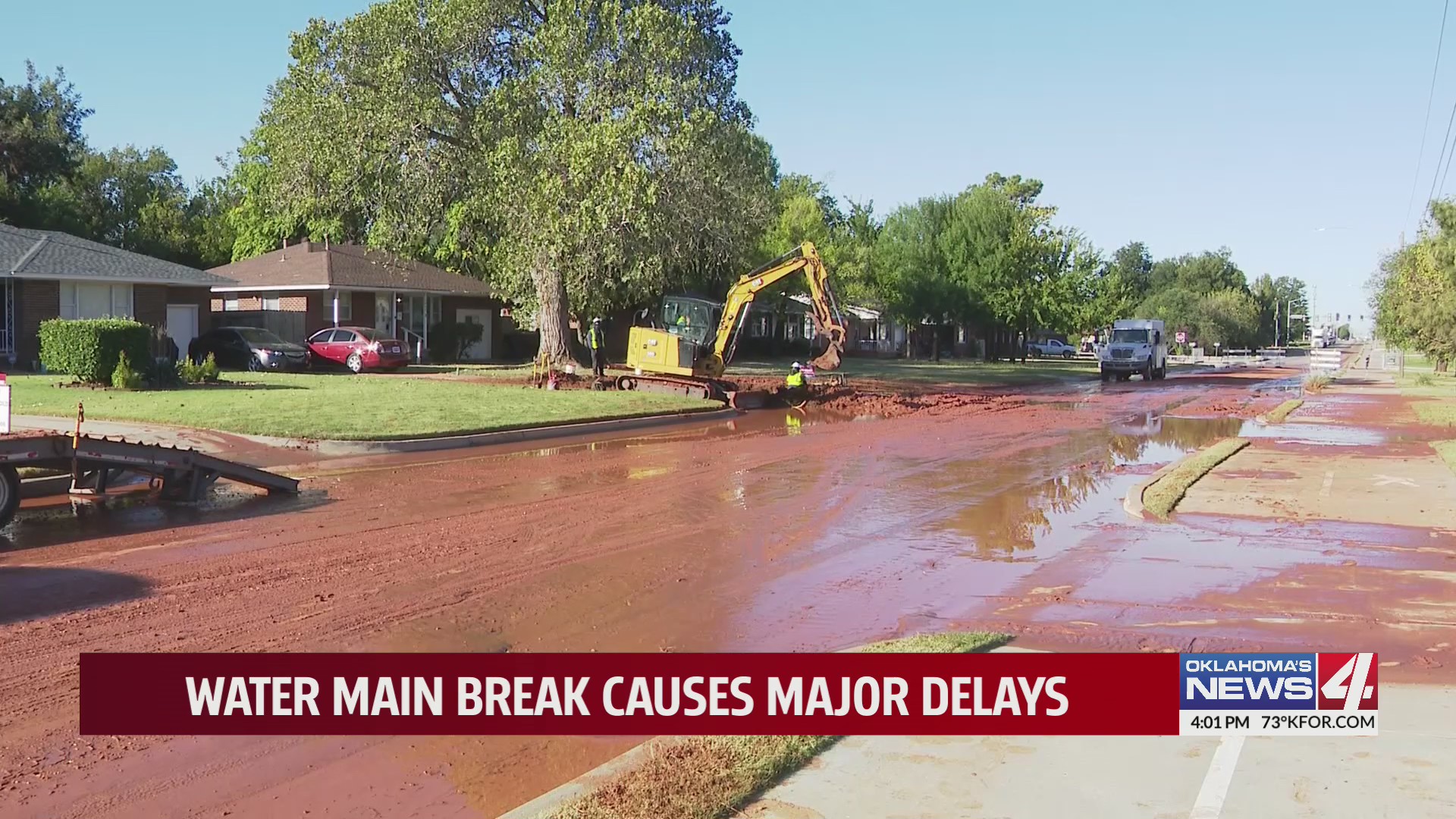 Water main break causes major delays – KFOR.com Oklahoma City