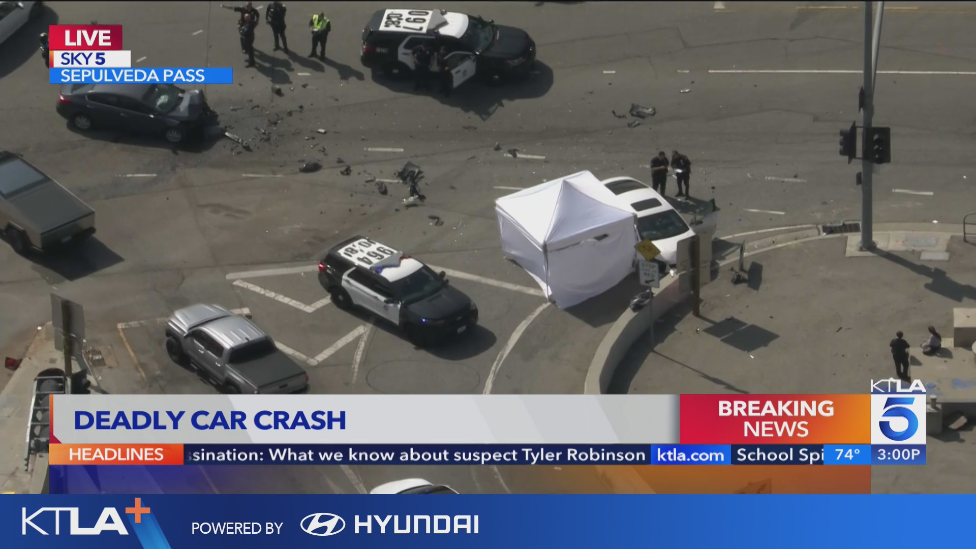 1 killed, 1 hospitalized after crash on 405 Freeway in West L.A. – KTLA