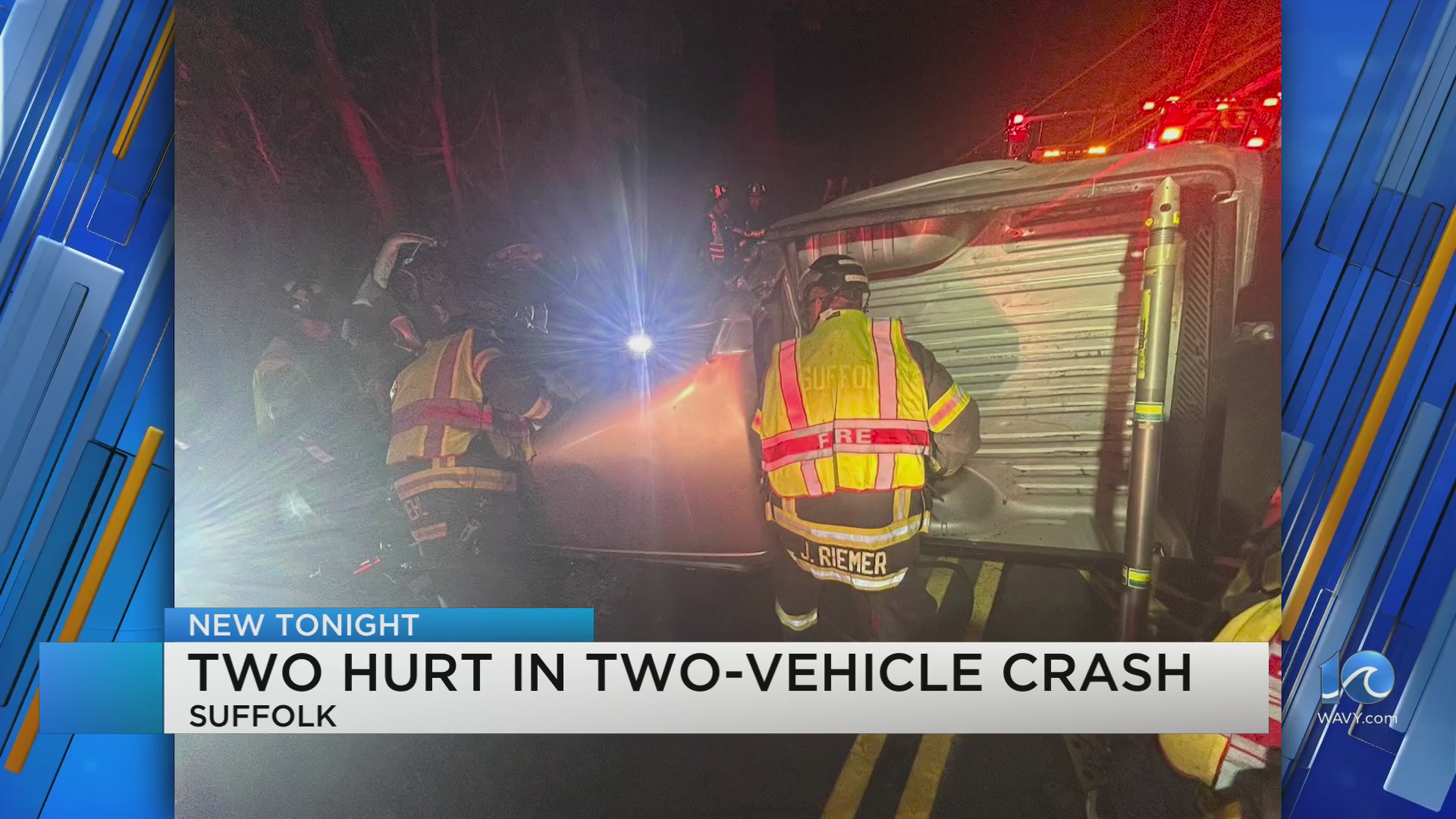 Vehicle crash in Suffolk leaves two people seriously hurt – WAVY.com