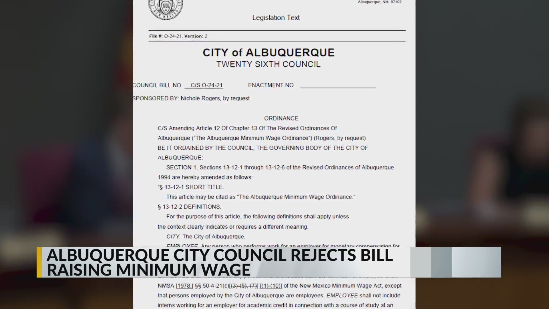 Albuquerque City Council rejects ordinance to raise minimum wage – KRQE ...