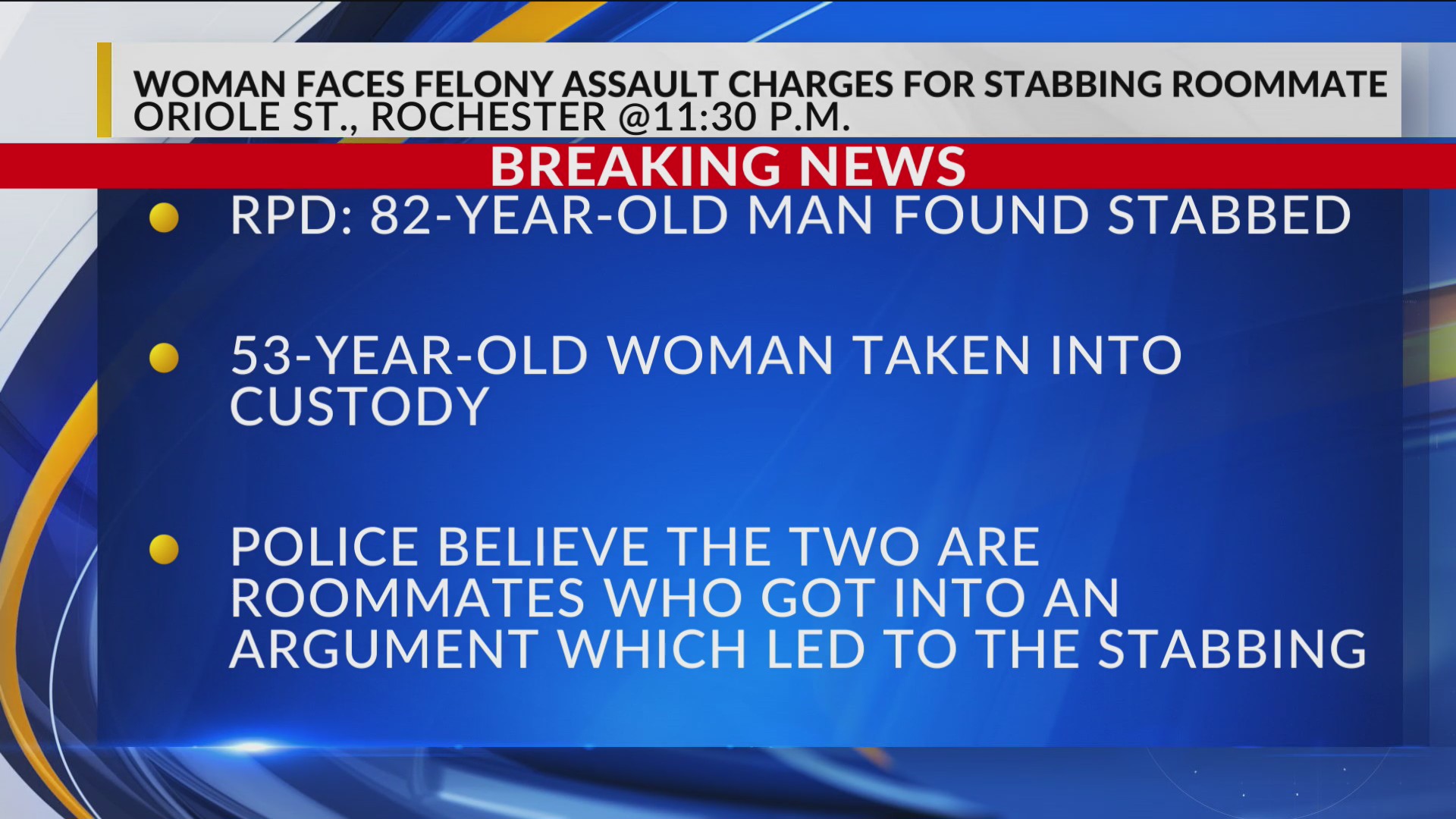 RPD: Man stabbed at Oriole Street home, roommate arrested – RochesterFirst