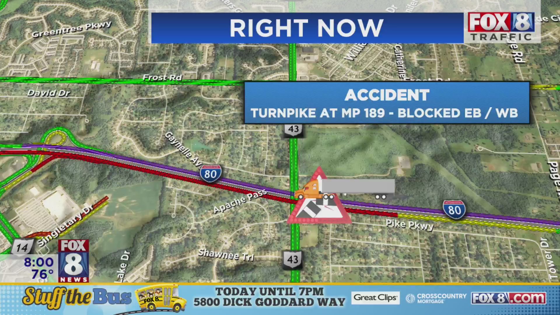 Crash blocks east and westbound lanes of turnpike – Fox 8 Cleveland WJW