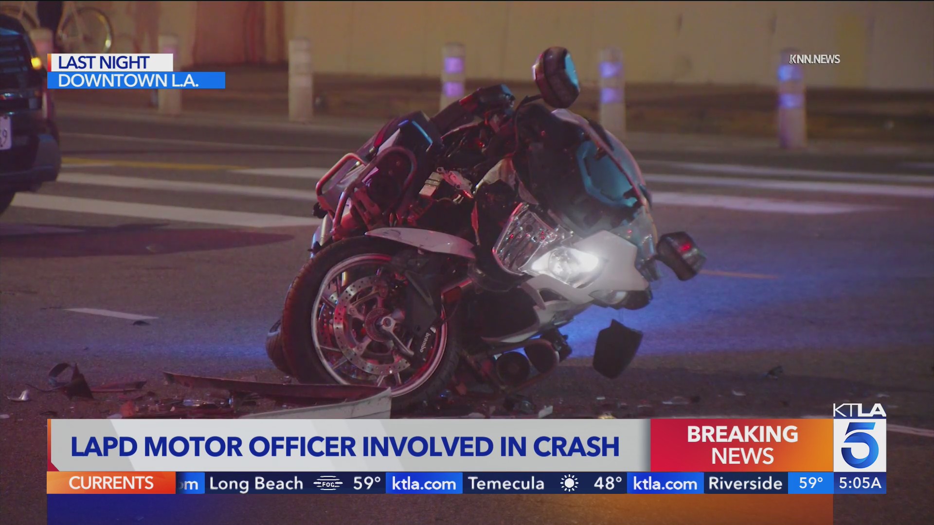 LAPD motorcycle officer involved in DTLA crash – KTLA