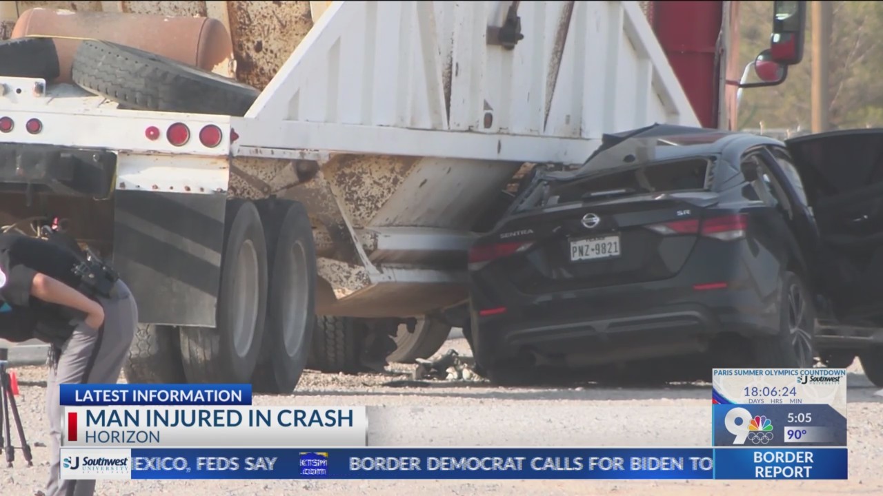 Man hurt in tractor trailer crash in Horizon – KTSM 9 News