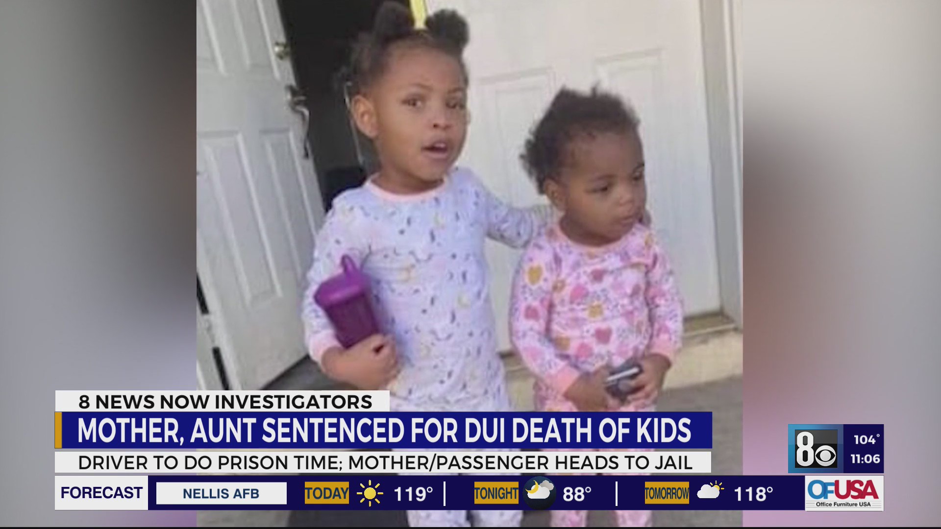 Las Vegas mother, aunt sentenced for deadly DUI crash; toddlers not in ...
