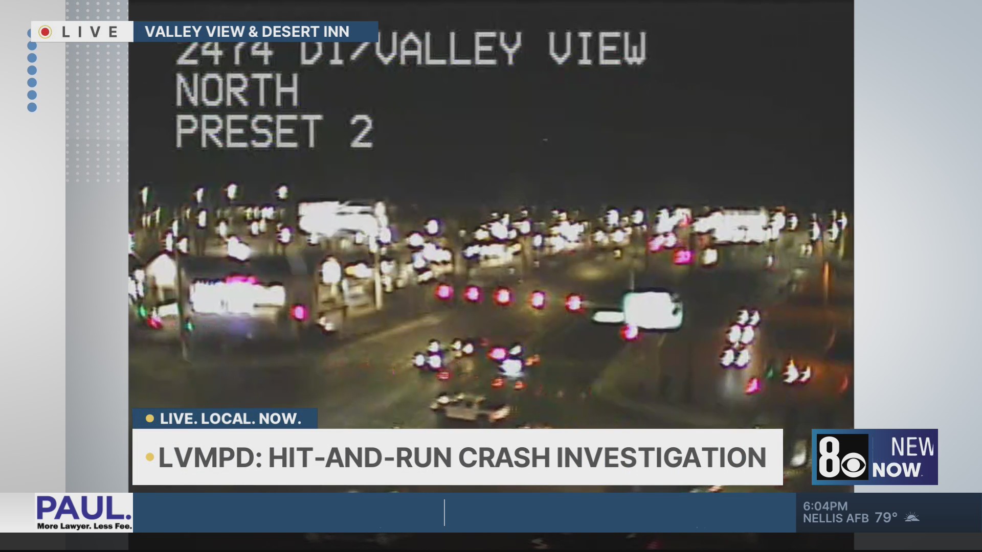 Pedestrian killed in multi-vehicle crash in central Las Vegas valley – KLAS