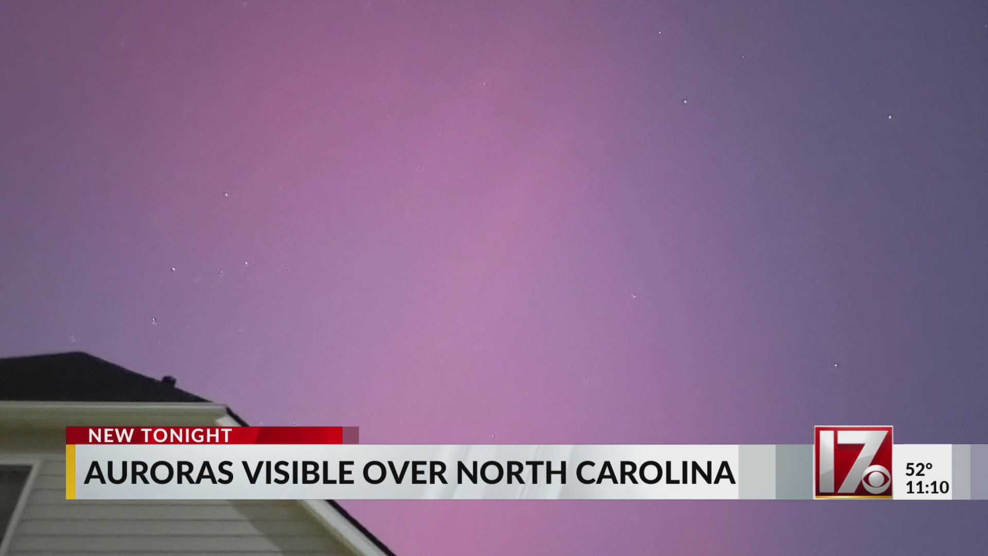 Aurora visible over North Carolina.
