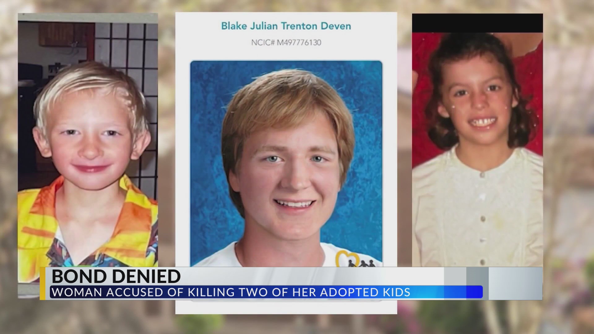 Bond denied for woman accused of killing her two adopted children in ...